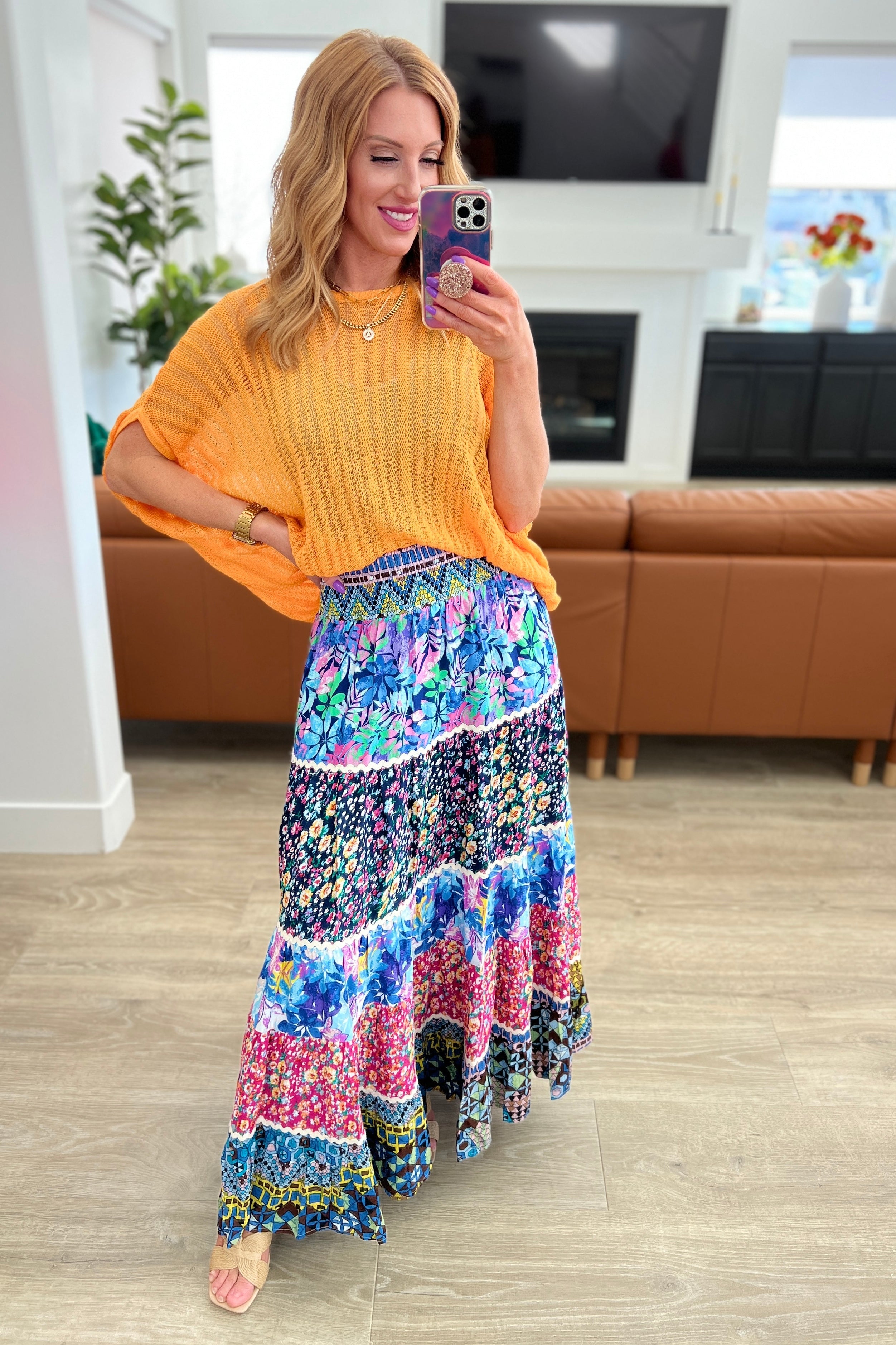 Everlasting Friend Tiered Skirt - Flowy A-Line Layered Midi Skirt for Women | Perfect for Casual Outings, Date Nights & Summer Vacations