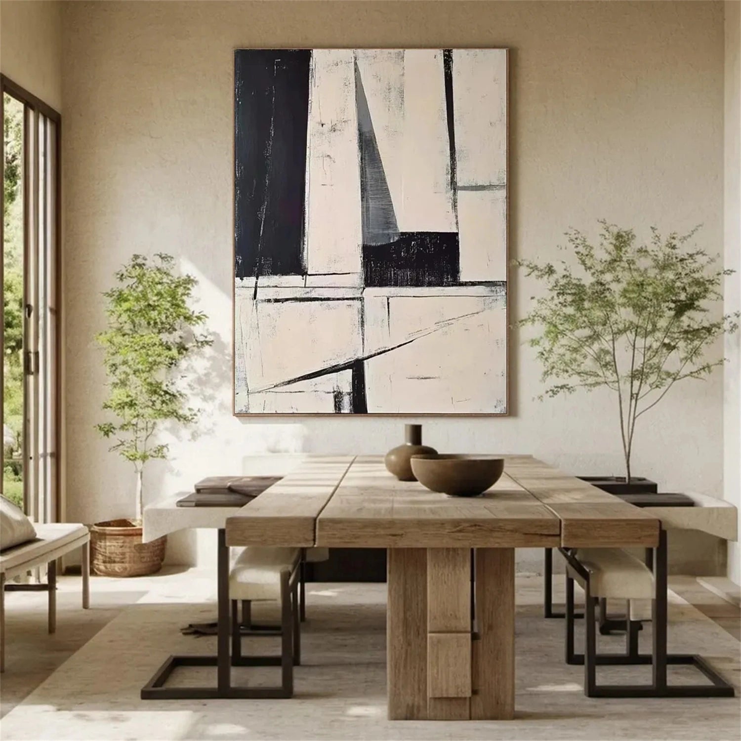 Abstract Tranquility Art Painting - Modern Canvas Wall Decor for Living Room, Bedroom & Office | #WS232 | Handmade Contemporary Artwork for Home & Office Decor