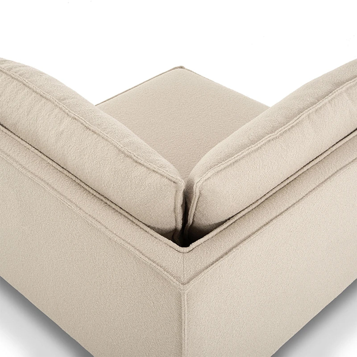 Daphne Boucle 1-Seater Left Corner Modular Sofa - Modern L-Shaped Sectional Couch for Small Spaces, Living Room & Apartment Decor