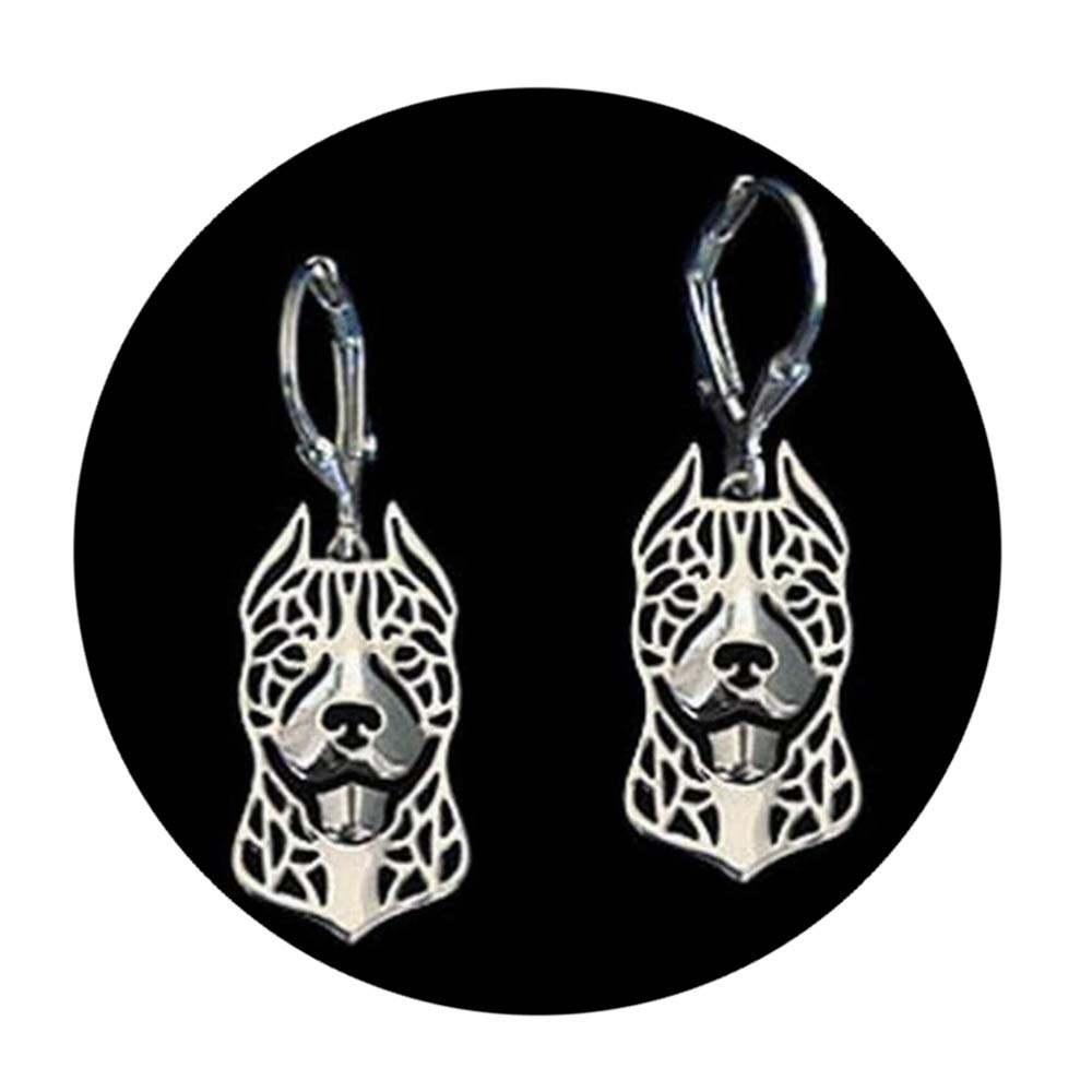 Pit Bull Jewelry Set for Women - 925 Sterling Silver Dog Earrings & Necklace | American Staffordshire Terrier Pendant & Chain | Perfect Gift for Dog Moms | Great for Casual Wear, Dog Lover Gifts & Pet Memorial Jewelry