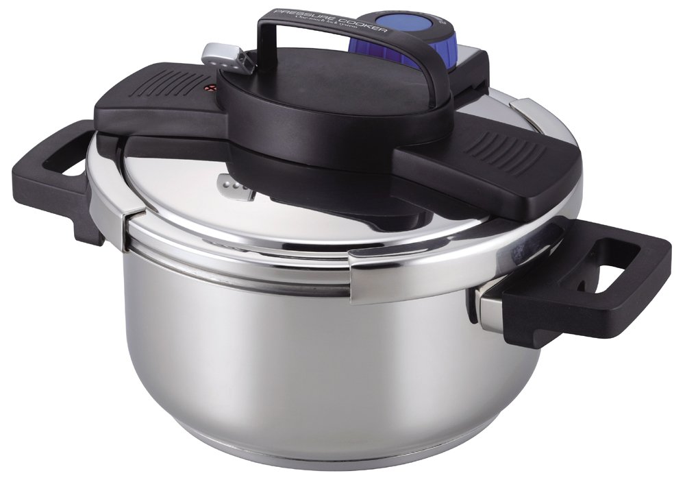 Premium 3-Layer Stainless Steel Bottom One-Touch Lever Pressure Cooker - Fast & Safe Cooking for Soups, Stews, and Rice - Perfect for Home Chefs & Meal Prep