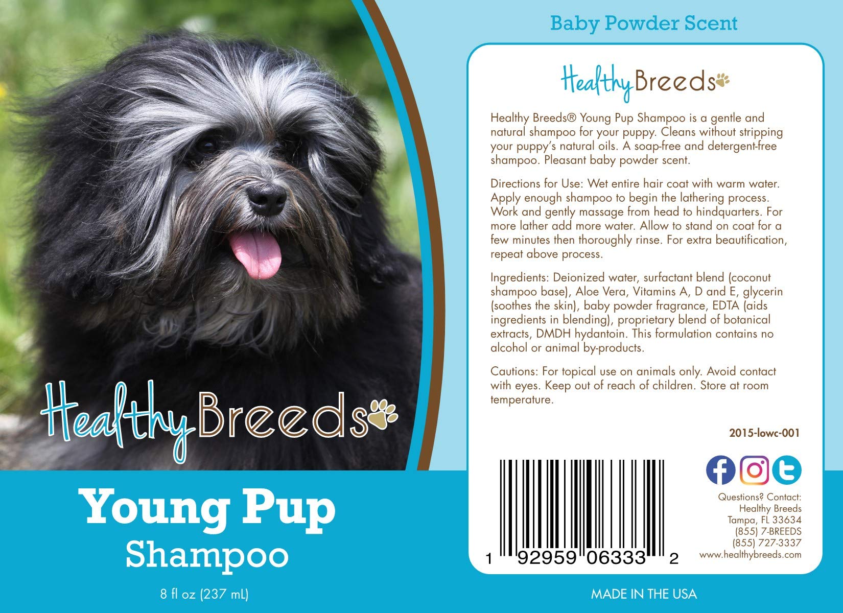 Healthy Breeds Lowchen Puppy Shampoo - 8 oz Gentle Tear-Free Formula for Sensitive Skin - Perfect for Bathing, Grooming & Maintaining Soft Coat