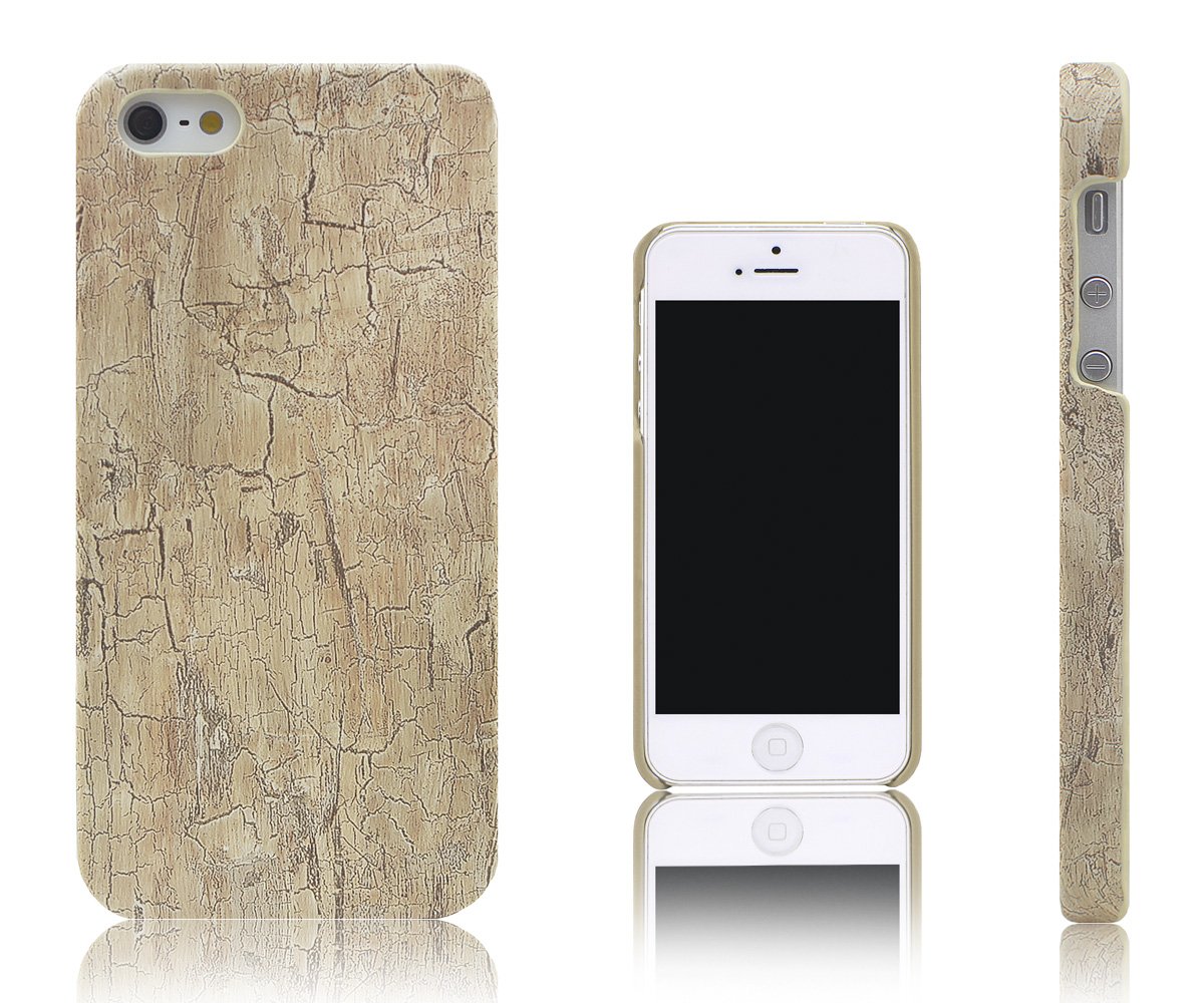 Wood Grain Hard Plastic Phone Case for Apple iPhone SE/5S/5 - Yellow Birch Texture | Slim Protective Cover for Everyday Use & Outdoor Activities