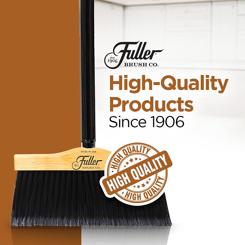 Heavy-Duty Fuller Brush Indoor/Outdoor Broom Head Replacement - Wide Wooden Sweeper with Long Bristles - Fits Standard Handles (2 Sizes) - Perfect for Kitchen Floors, Patio Cleaning & Yard Maintenance