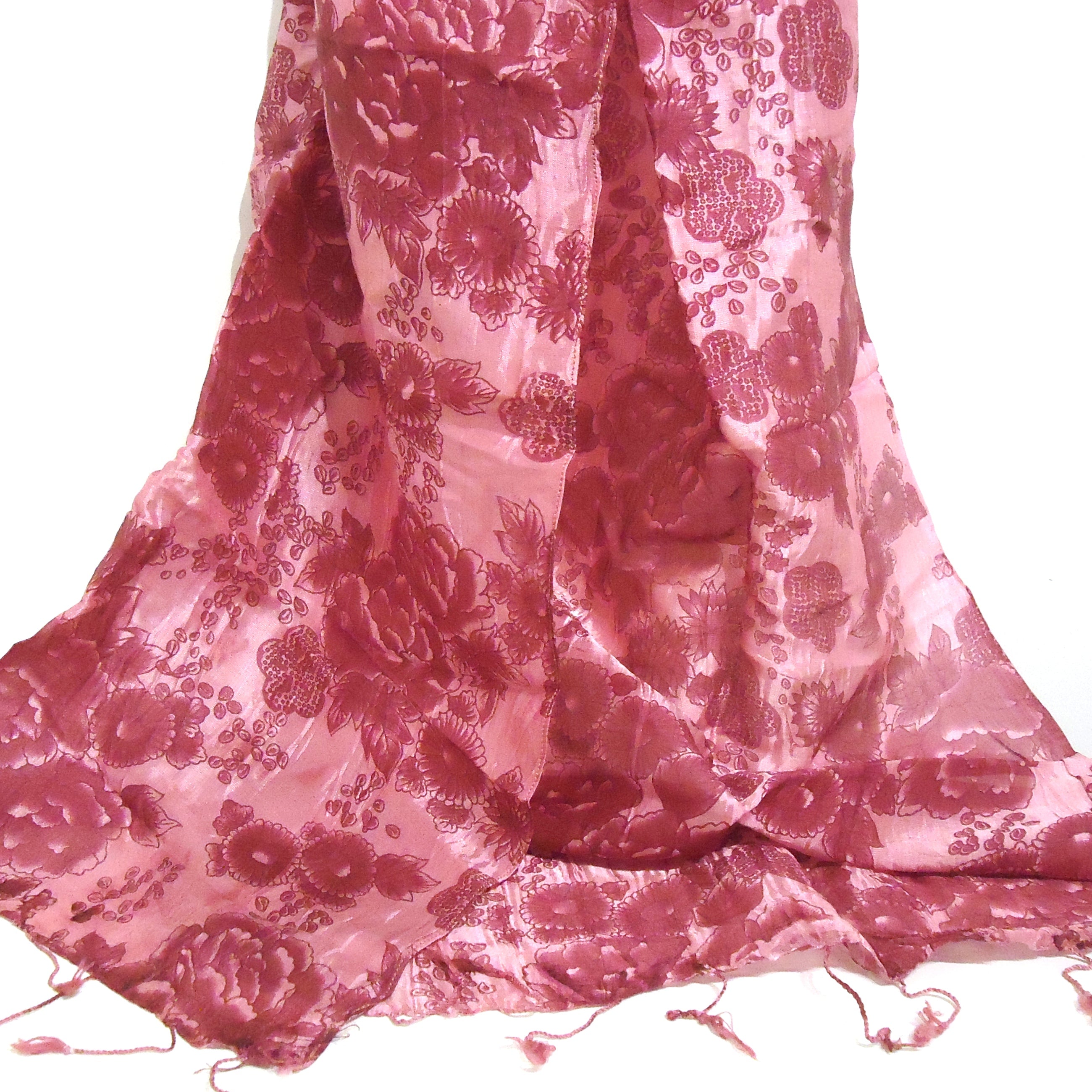 Elegant Printed Silk Scarf with Plum Blossom Design - Lightweight Fashion Accessory for Women - Perfect for Office, Party & Special Occasions