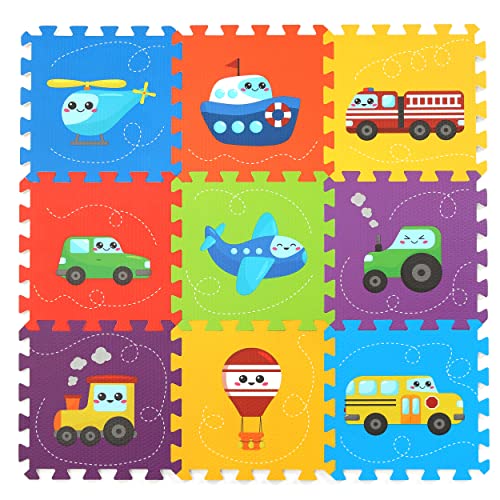 9 Pieces-vehicle Puzzle Mat