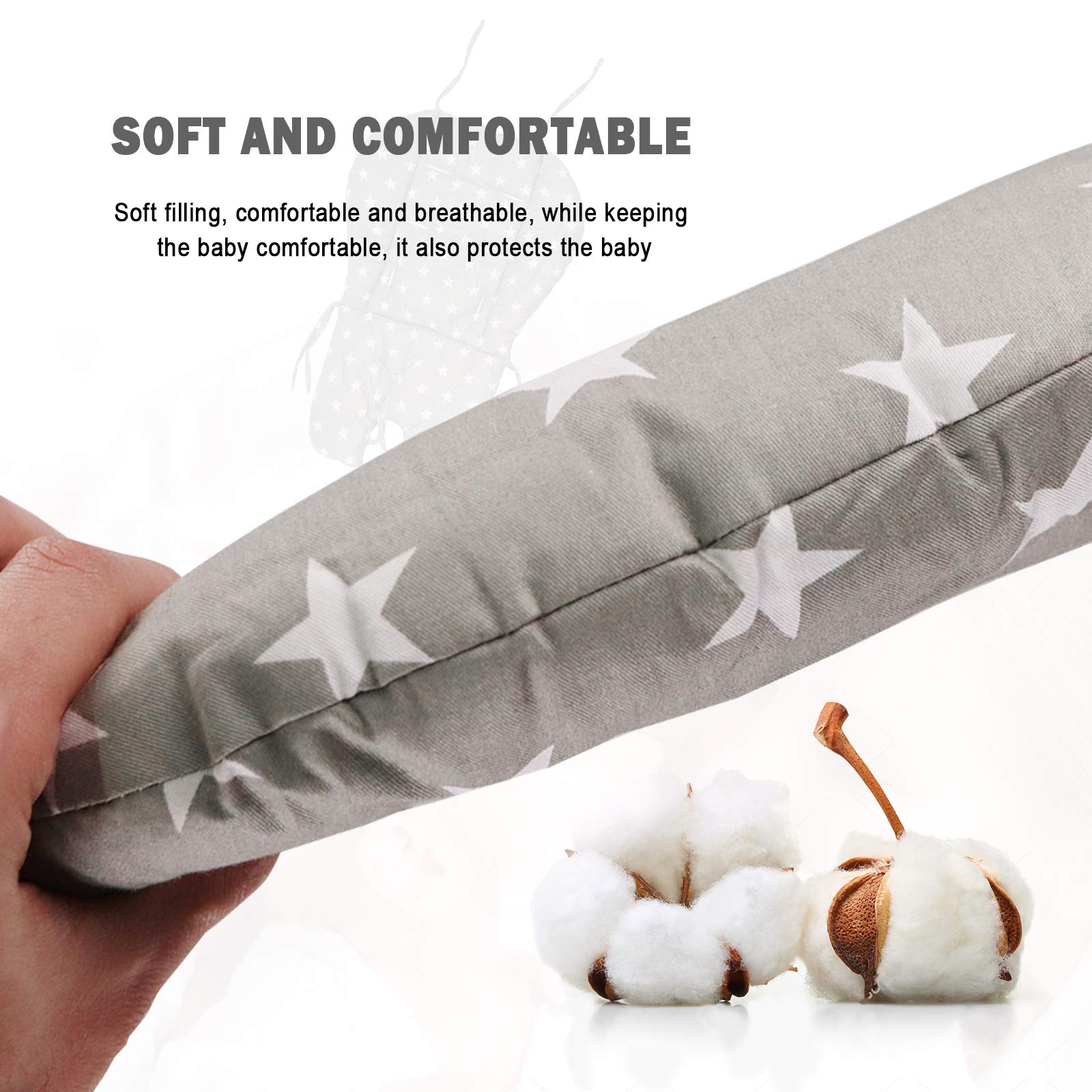 **Premium Baby High Chair Cushion - Soft & Washable High Chair Pad with Non-Slip Backing - Gray Star Design for Safe & Comfortable Mealtime - Ideal for Infants & Toddlers in Dining Chairs**