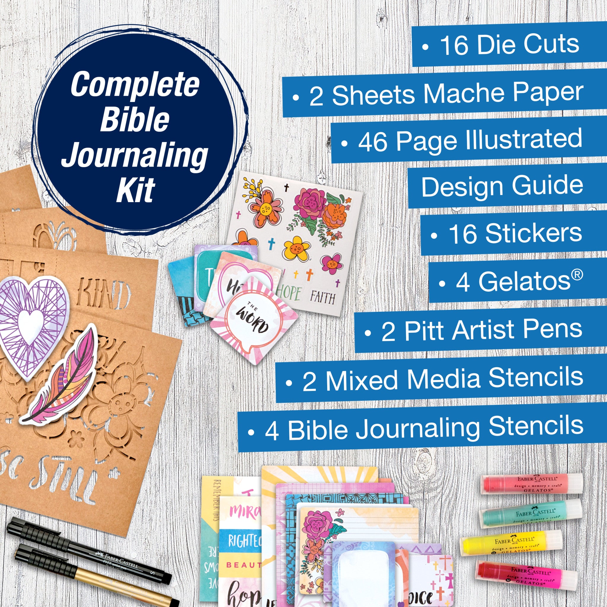 Bible Journaling Kit with Stickers, Pens & Devotional Tools - Perfect for Christian Bible Study, Prayer & Scripture Reflection #770410T