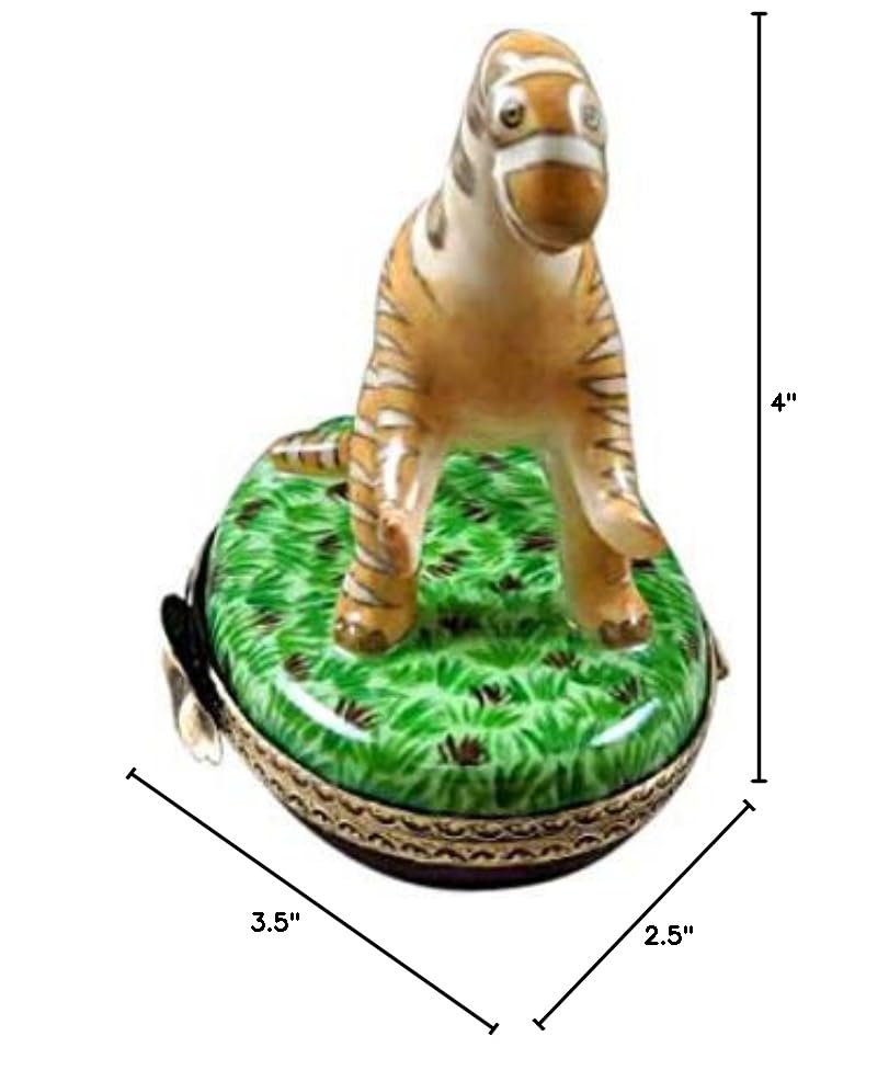 Rochard Brachiosaurus Dinosaur Porcelain Box - Hand-Painted Limoges Collectible with Long Neck & Tail - Perfect for Jewelry Storage & Home Decor Gift
