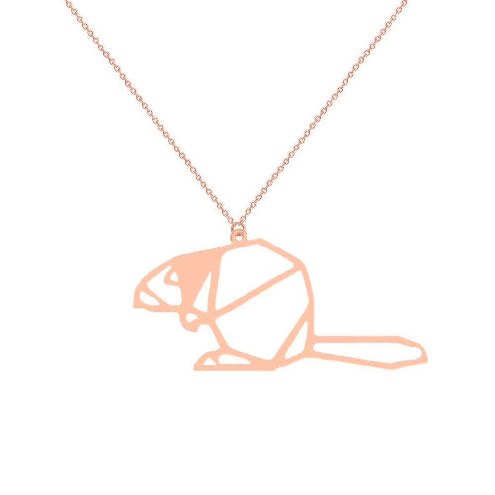 NOUMANDA Geometric Origami Beaver Necklace - Hollow Animal Metal Pendant Jewelry for Women, Unique Beaver-Shaped Fashion Accessory - Perfect for Casual Wear, Date Nights & Gifts