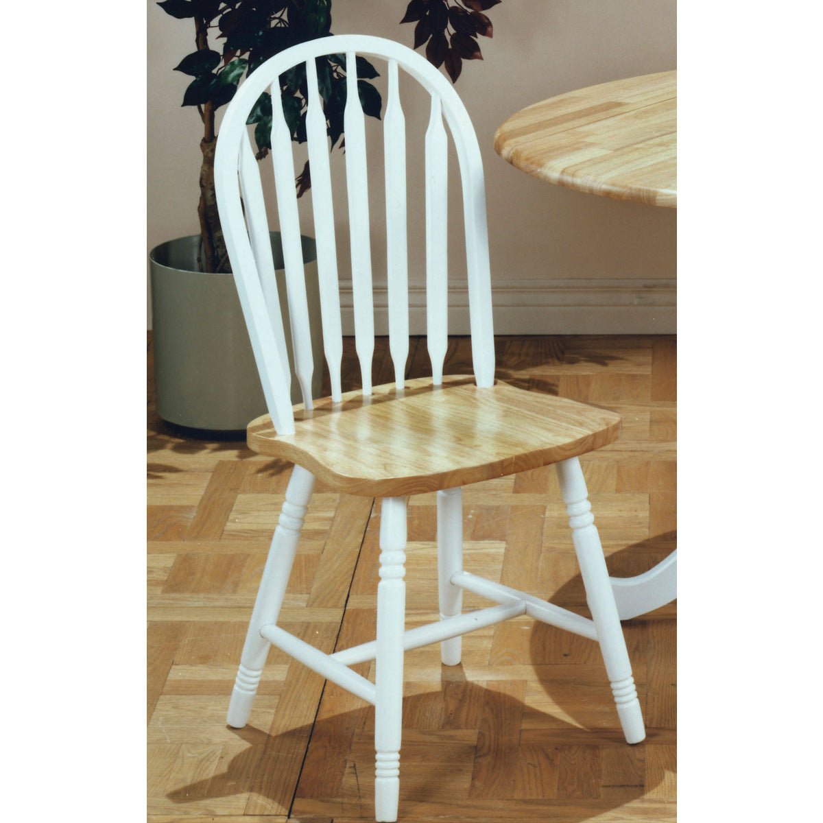 Arrow Back Windsor Chair Set of 2 - Solid Wood Dining Chairs for Kitchen, Dining Room & Office - Traditional Style Home Decor