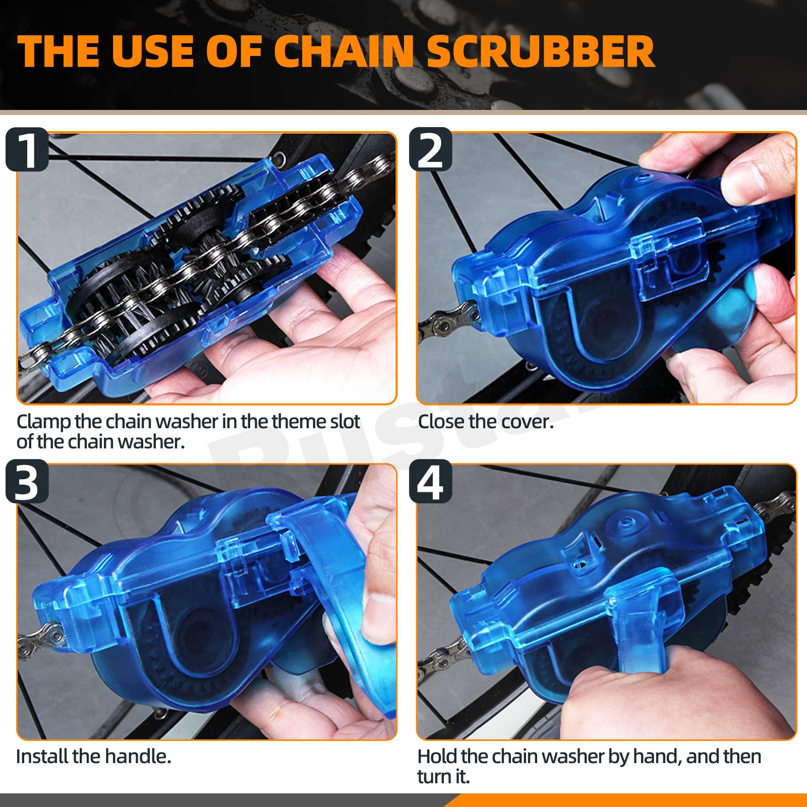 19Pcs Bike Cleaning Kit - Chain Cleaner & Brush for Mountain Bikes - Perfect for Bike Maintenance & DIY Cleaning