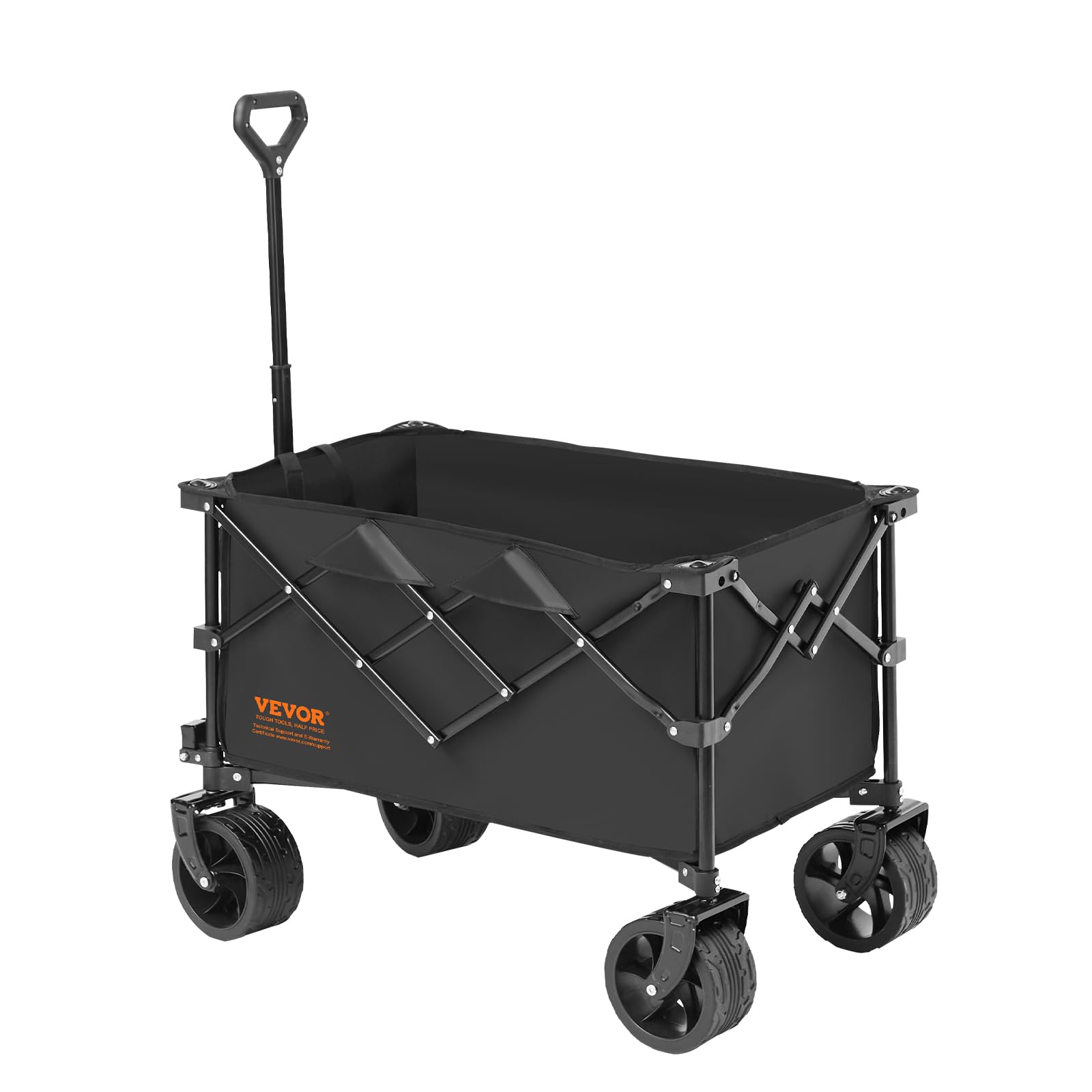 VEVOR 220L/350lbs Heavy Duty Collapsible Folding Wagon Cart with Large All-Terrain Wheels - Portable Utility Wagon for Beach, Camping, Groceries, Picnics & Outdoor Adventures