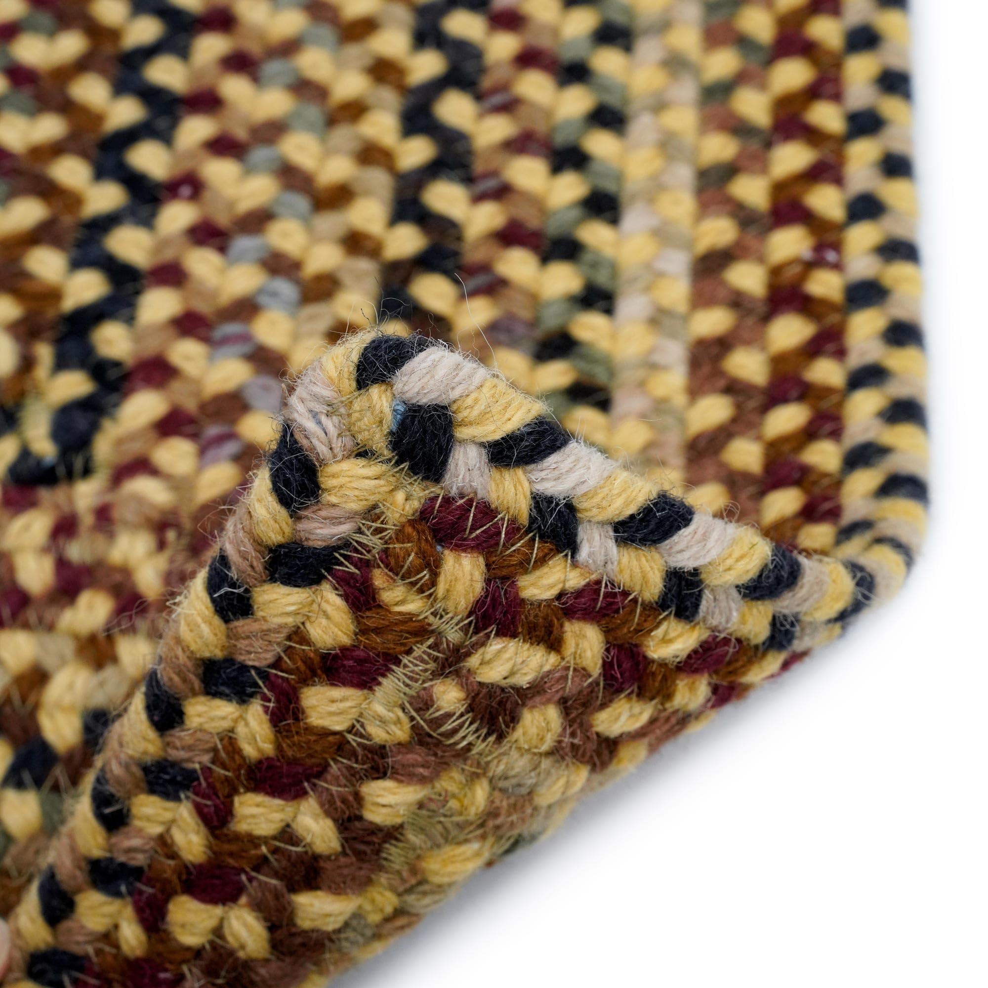 Capel Rugs Bangor Rectangle Braided Runner Rug 2x8 Feet - Amber Brown Handwoven Jute Entryway Rug for Hallway, Kitchen, Bedroom & High Traffic Areas