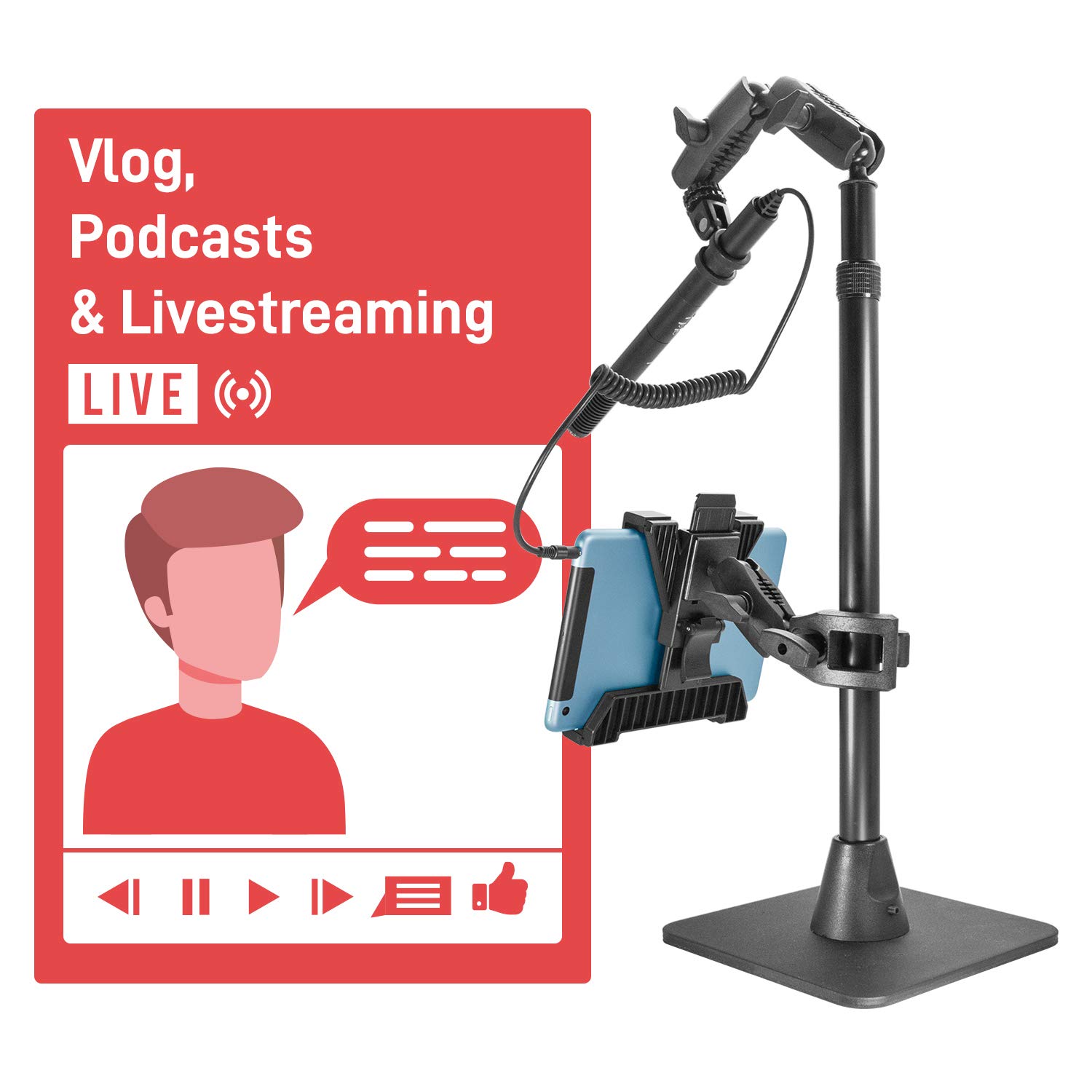 iBOLT Stream-Cast Creator Custom Mount Kit - 60+ Variations for iPhone 11 Pro & Samsung Galaxy S10/Note 20 - Perfect for Live Streaming, Tutorial Videos, Photography - Ideal for Crafters, Bakers & Artists - Home Studio & Content Creation Setup