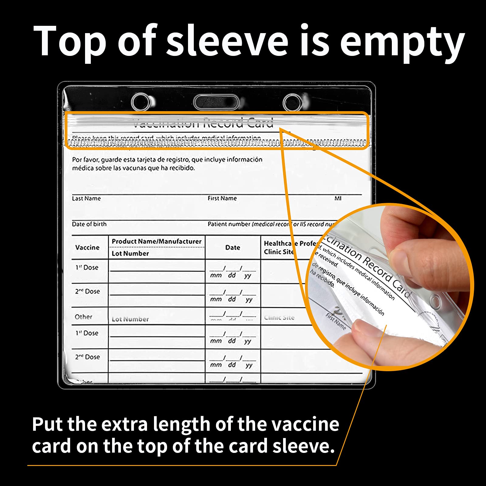 Vaccination Card Protector - 6 Pack, Waterproof & Resealable for Travel & Events