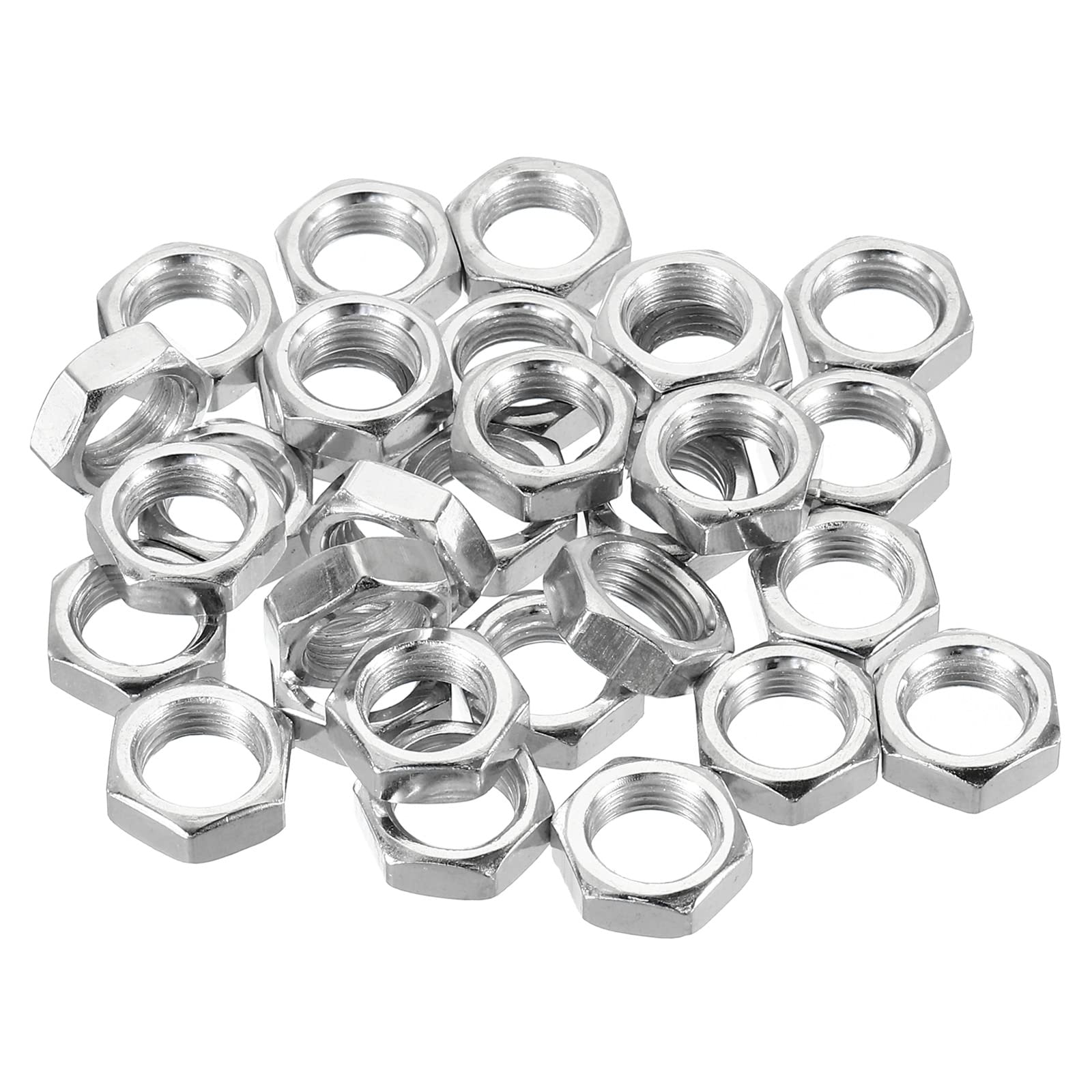 **PATIKIL M10 x 1.0 Steel Hex Nuts, 30 Pack - Metric Thread Zinc Plated Hardware Nuts for Screws & Bolts (5mm Height) - Ideal for Automotive, Machinery & DIY Projects**
