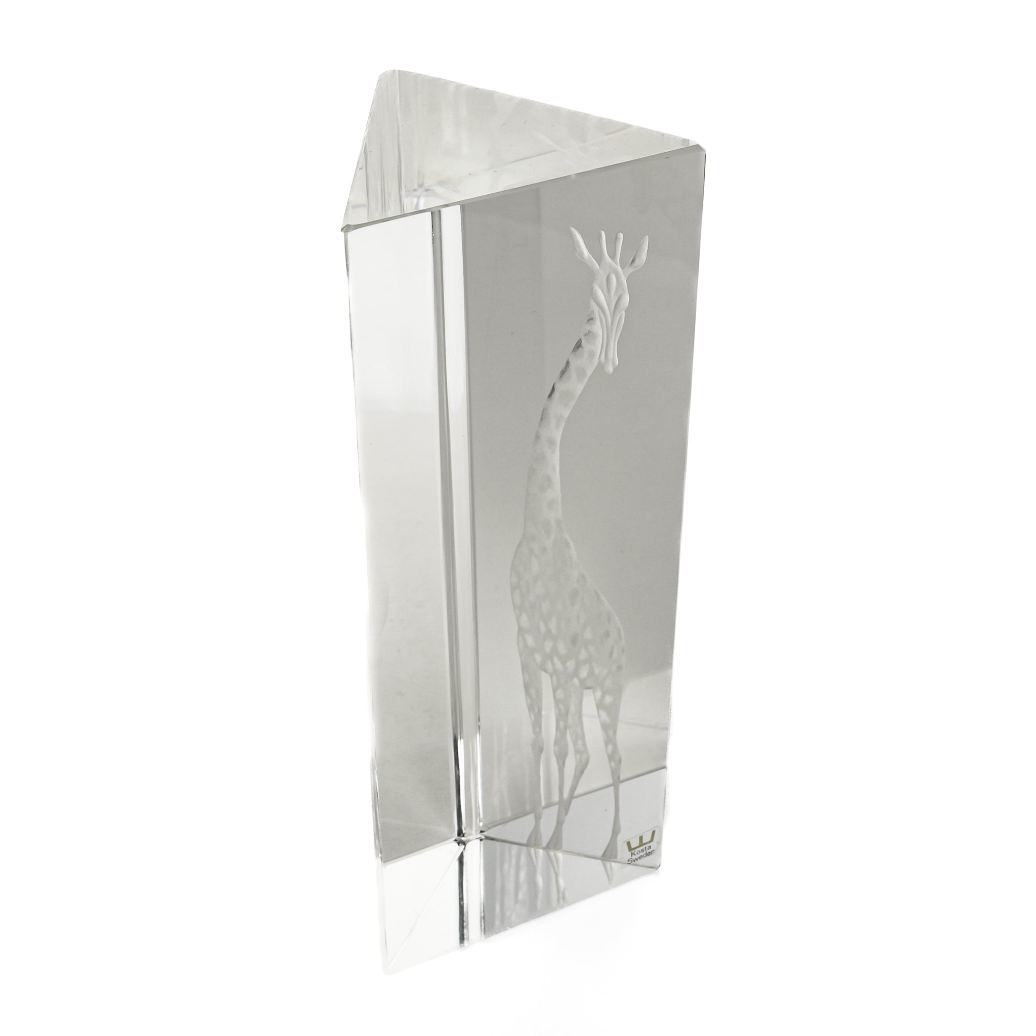 KOSTA Vicke Lindstrand Crystal Giraffe Prismatic Sculpture - Handmade Glass Art Decor for Home, Office & Gift Giving