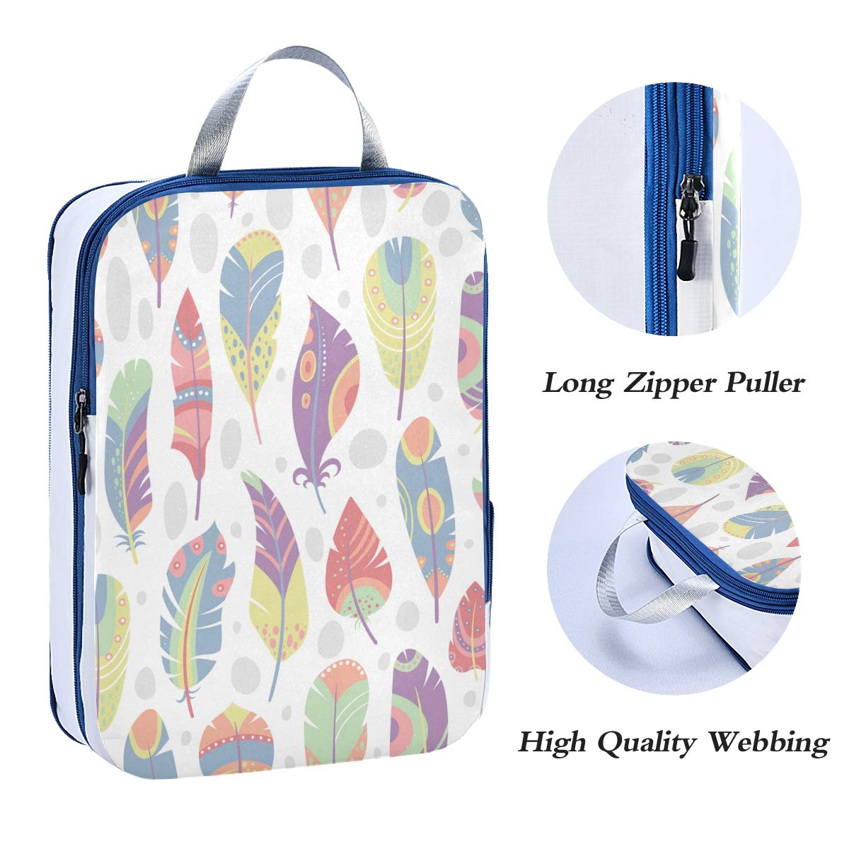 Featherlight Expandable Compression Packing Cubes Set - 3pc Travel Organizers with Separate Dirty Laundry Bag, Water-Resistant Storage for Suitcases - Perfect for Backpacking, Business Trips & Family Vacations