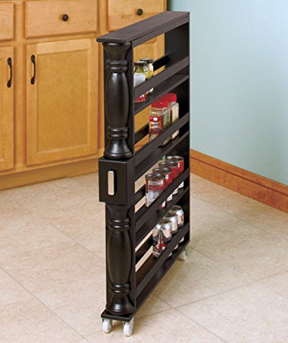 Black Slim Can & Spice Rack Organizer - Space-Saving Kitchen Storage for Cans, Jars & Spices - Perfect for Pantry, Cabinet or Countertop Organization
