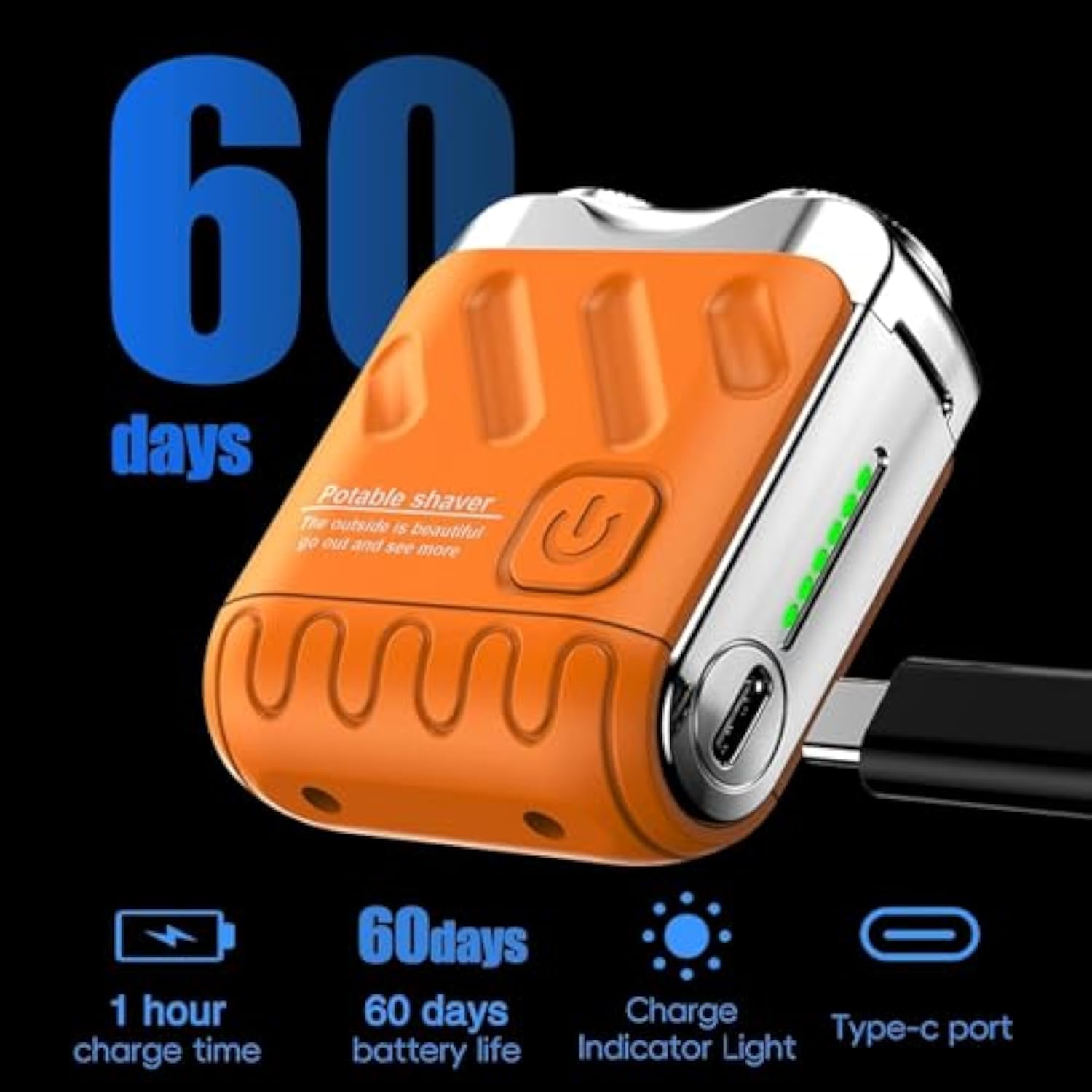 R12 Mini Electric Shaver for Men - USB Rechargeable Beard Trimmer with One-Button Operation - Long-Lasting Battery - Portable Travel & Home Grooming Kit - Perfect for Business Trips, Camping & Daily Use - Compact Design for Home, Travel, Gym & Office - Quick Facial Hair Trimming Solution - Ideal for On-the-Go Grooming, Business Meetings, Workouts & Travel Essentials (Blue)