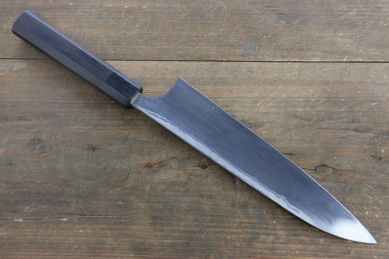 Premium Seisuke Blue Steel No.2 Hammered Damascus Gyuto Chef Knife 210mm - Japanese Shitan Handle - Professional Kitchen Knife for Slicing, Dicing & Meat Cutting
