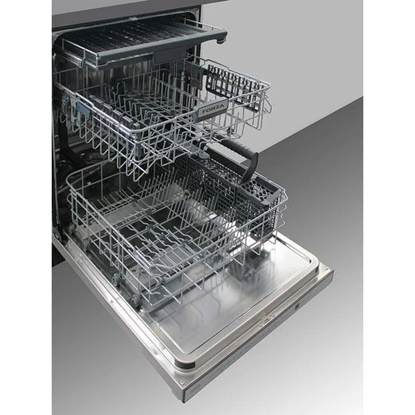 Forza 24 Inch Stainless Steel Dishwasher with Microfilter - Adjustable Upper Basket, 45 dBA Ultra Quiet Operation - Perfect for Modern Kitchens & Open-Concept Homes (Model FD24DI)