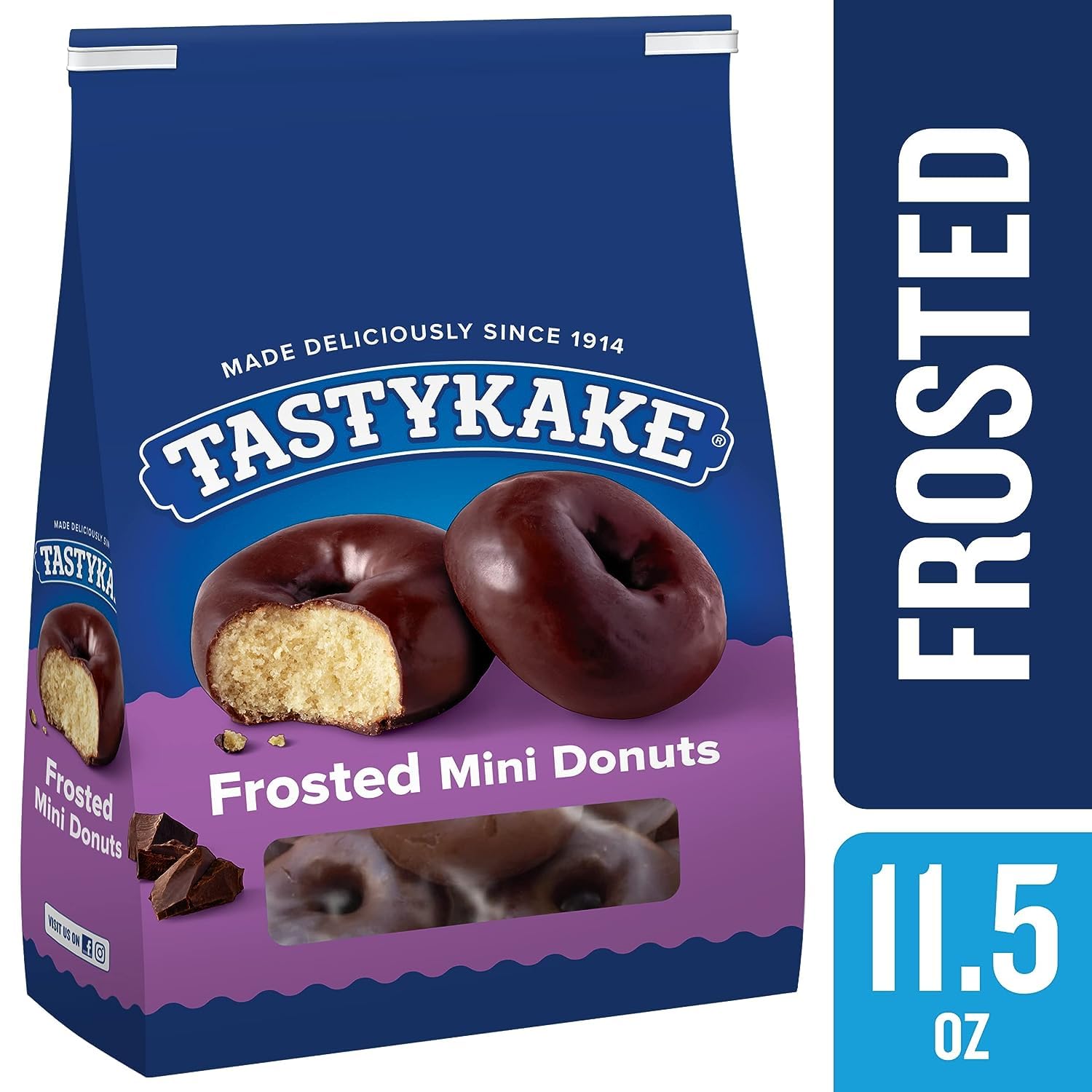 Tastykake Frosted Mini Donuts - Pack of 2 Bags (12.5 oz Each) | Sweet Snack for Breakfast, Office Treats & Party Desserts