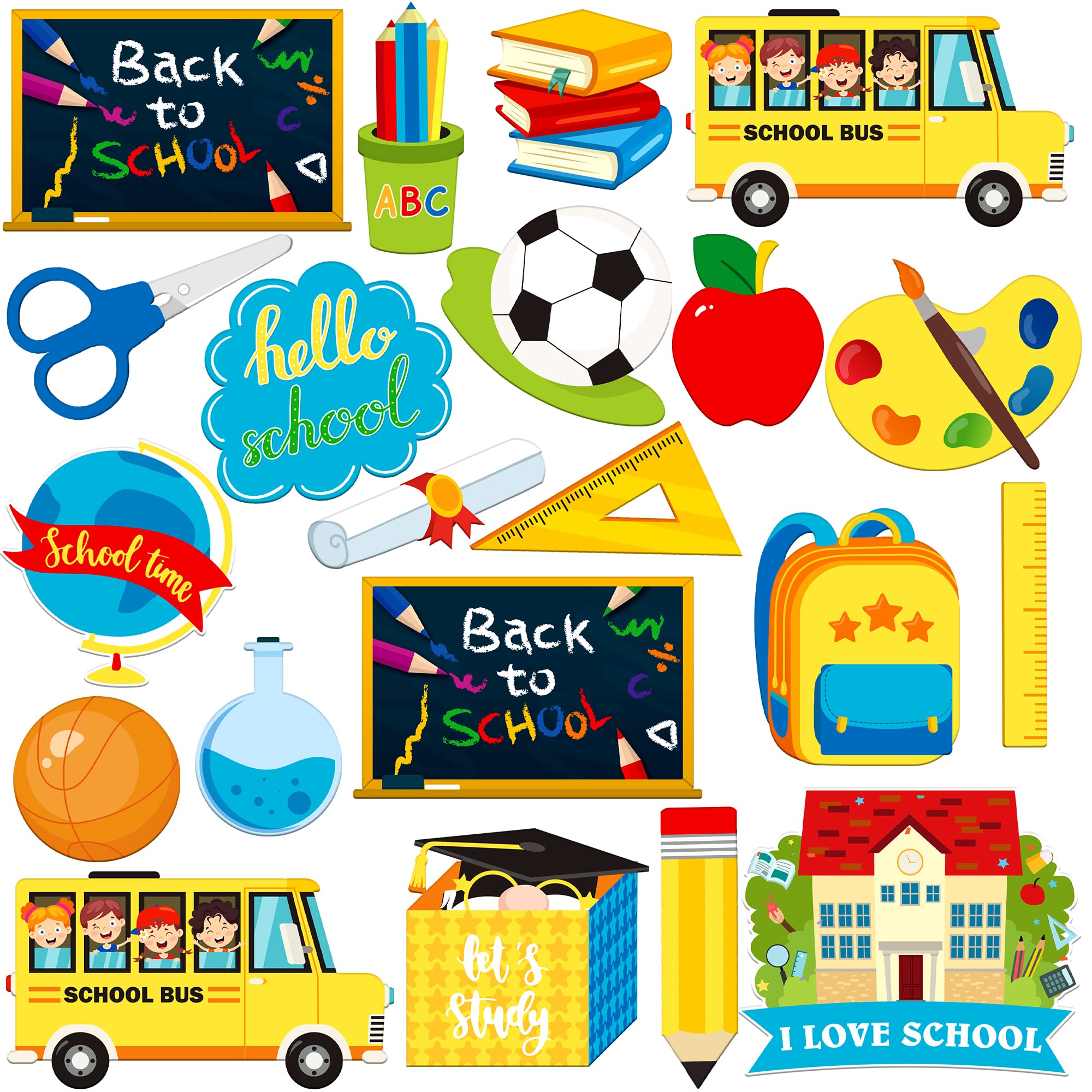 KatchOn Colorful Back to School Photo Booth Props - 20-Piece Set for Welcome Back Decorations, School Themed Parties & First Day Celebrations | Perfect for Classroom Decor, School Open House Events & Teacher Appreciation Week