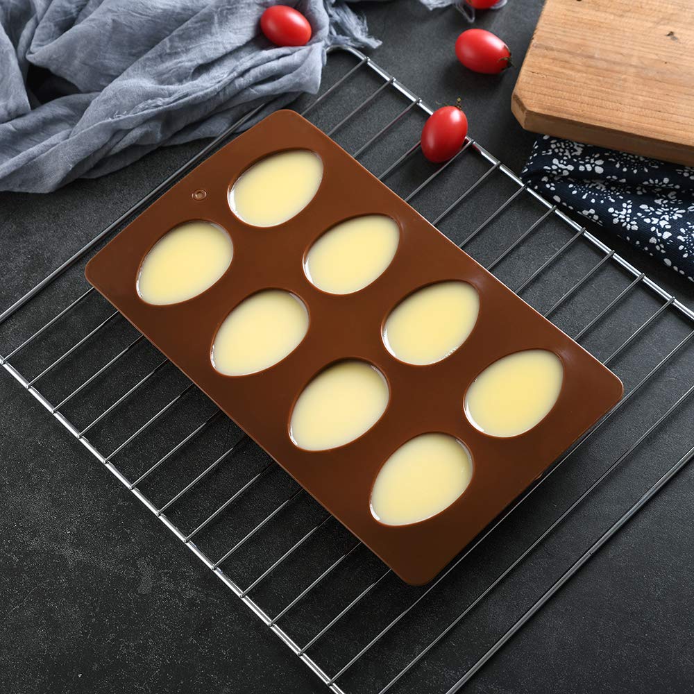 8-Cavity Silicone Egg Pan - Non-Stick Egg Tray & Ice Cube Mold for Baking, Cake Decorating, Chocolate, Candy, Jelly - Perfect for Muffins, Bread & DIY Desserts (Ideal for Home Kitchen & Party Food Prep)