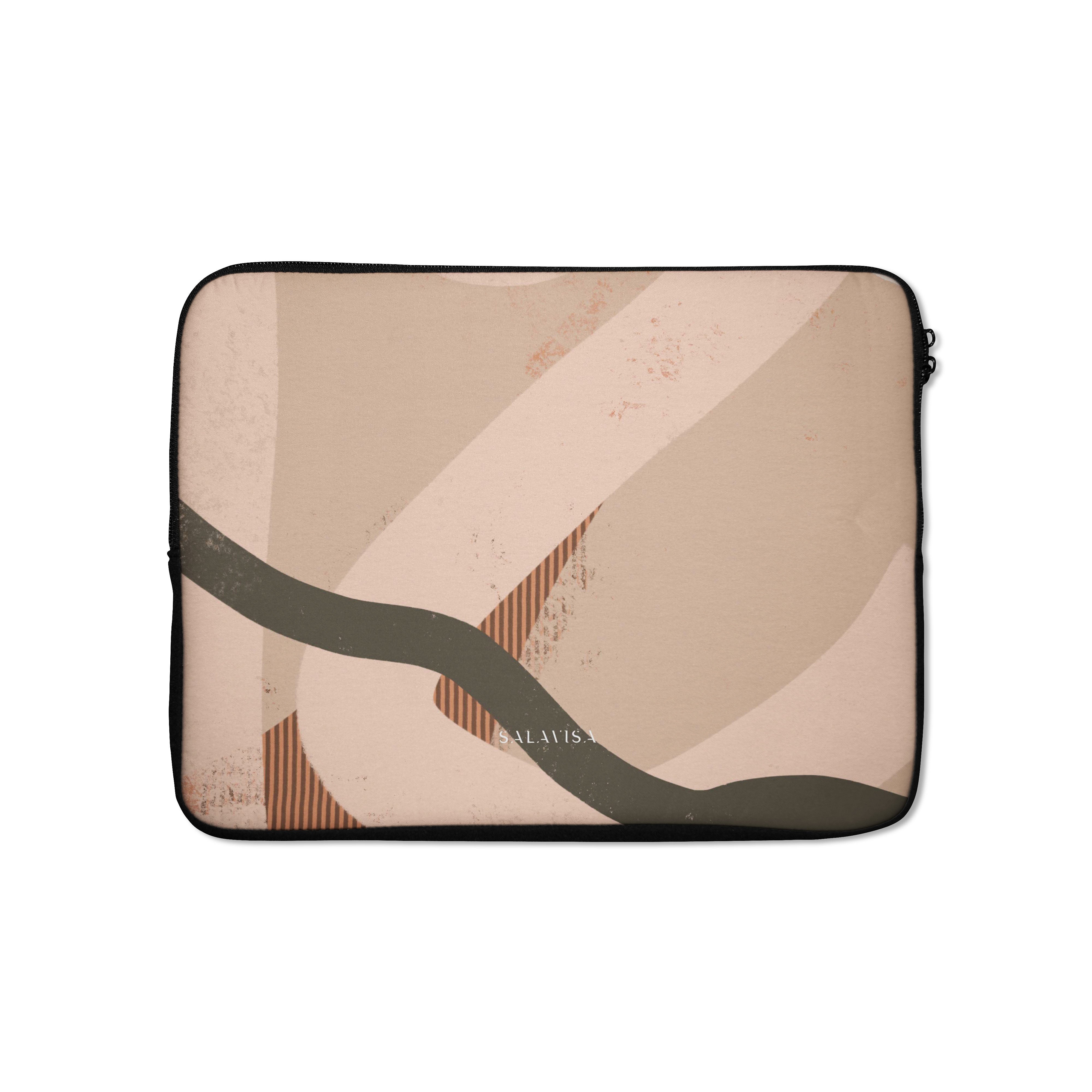 Eco-Friendly Beige Laptop Sleeve for MacBook & Notebook - Organic Cotton Protective Case for Work, Travel & School