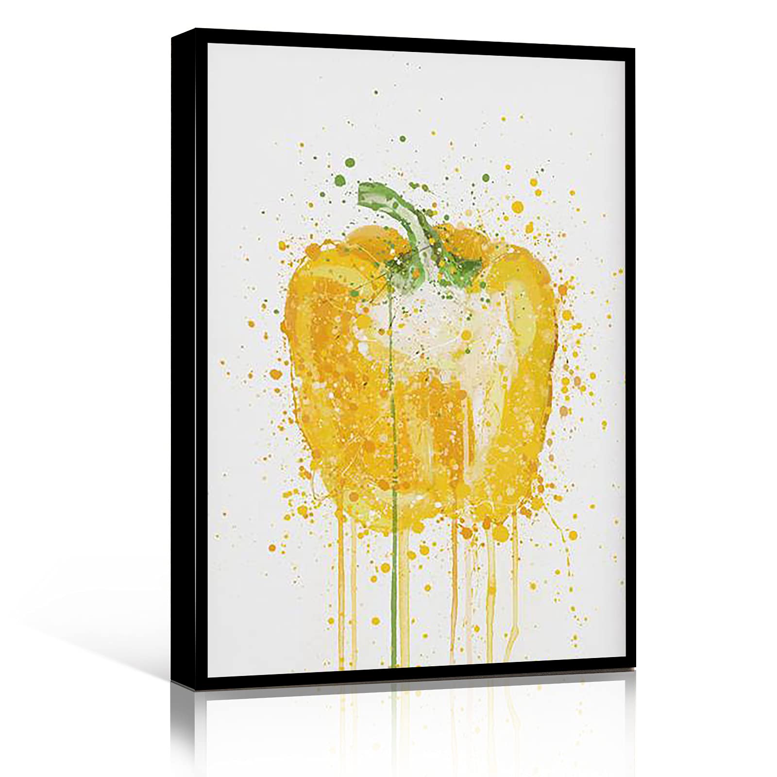 Mexican Restaurant Wall Decor - Yellow Pepper Canvas Art 8x12 Inch for Kitchen