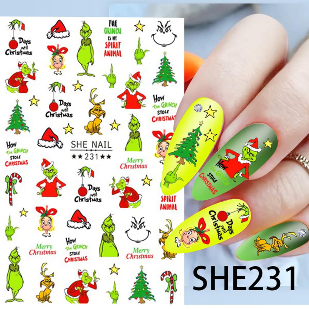 Christmas Nail Art Stickers - 3D Holiday Designs for Women | Party & Gift