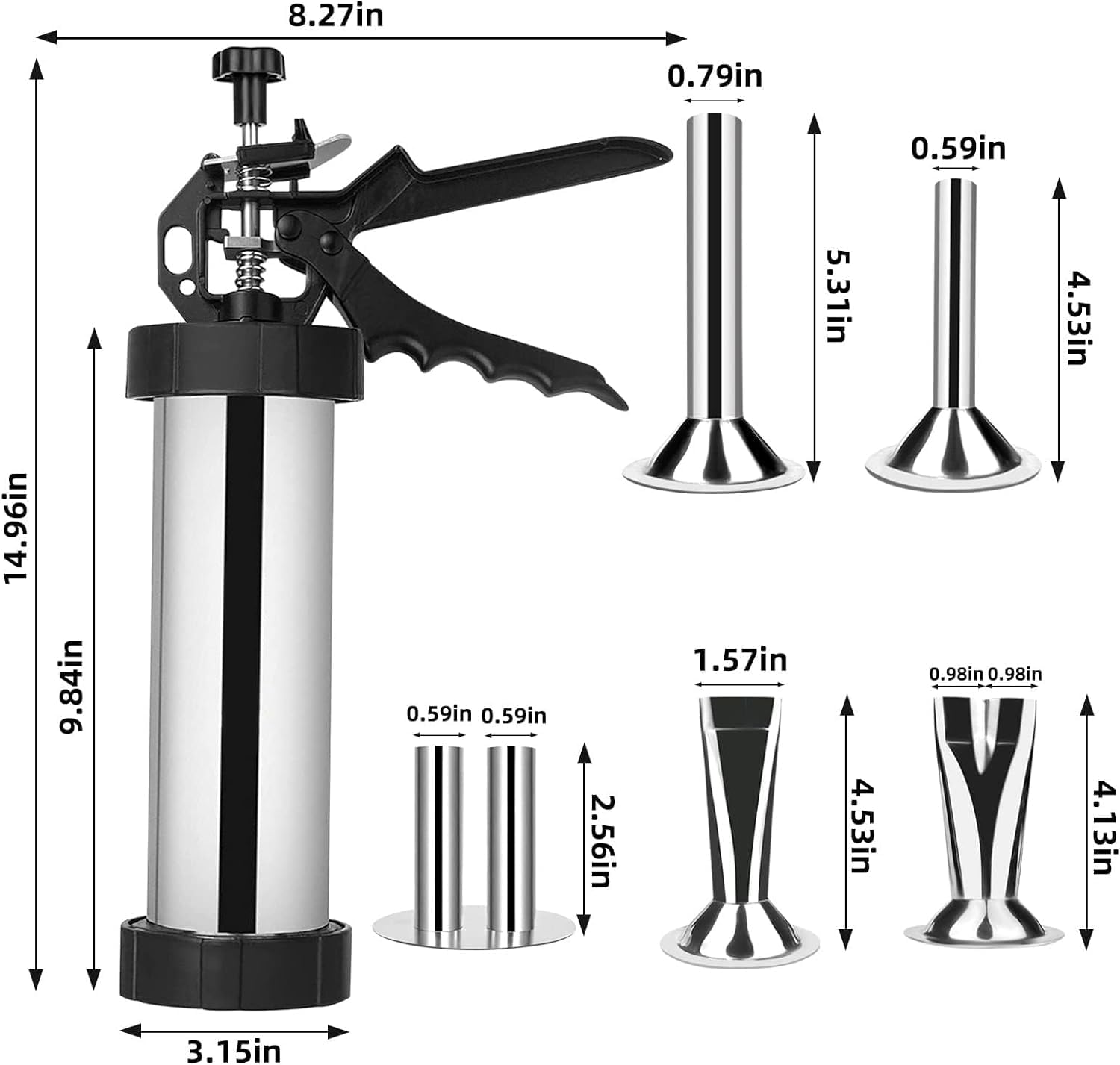 Professional Stainless Steel Beef Jerky Gun Kit - Large Capacity Jerky Maker & Meat Cannon for Homemade Snacks | Perfect for Camping, Hiking & Outdoor Adventures