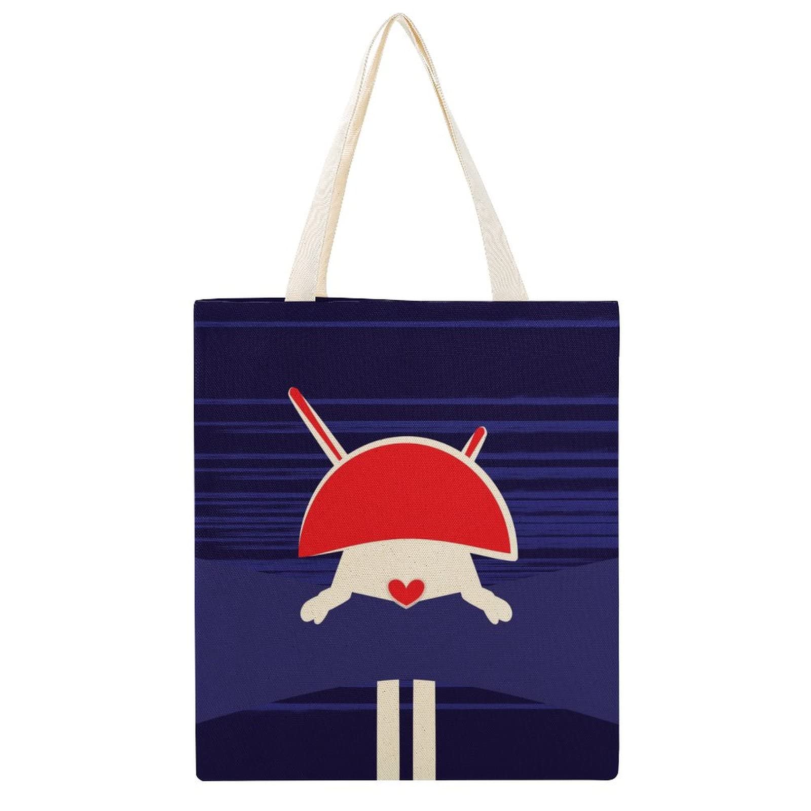 Eco-Friendly Printed Canvas Tote Bag for Women - Reusable Grocery Shopping Bag with Cute Designs, Extra Large & Durable - Perfect for Groceries, Beach Trips, and Daily Errands (Love Signal Pattern)