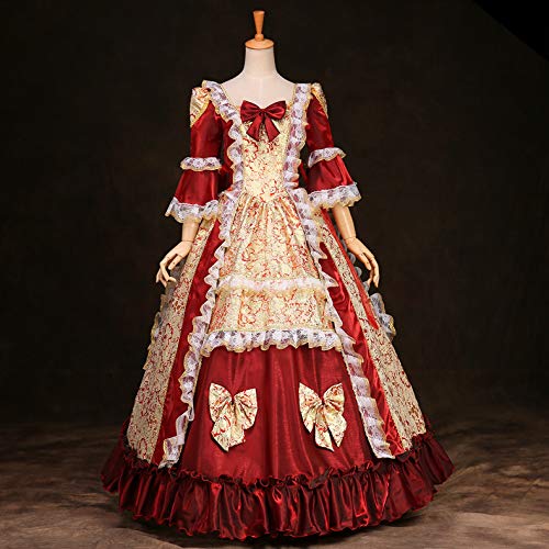 Elegant Victorian Ball Gown for Women - Long Sleeve Rococo Masquerade Party Dress | Perfect for Costume Parties, Renaissance Fairs & Historical Reenactments