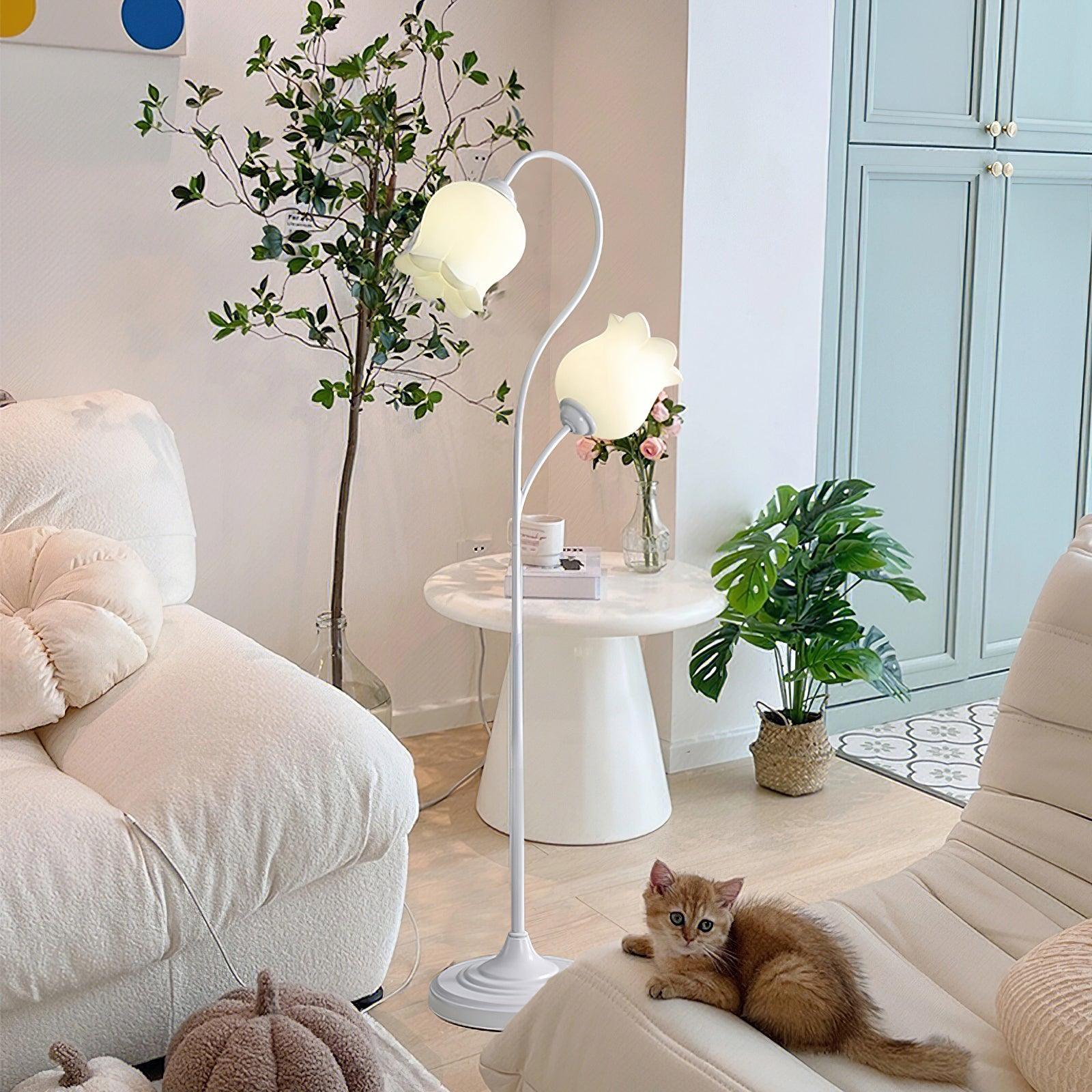Modern Lilium Floor Lamp with Adjustable Brightness - Elegant Standing Light for Living Room, Bedroom & Office - Perfect for Reading, Relaxing & Decorating