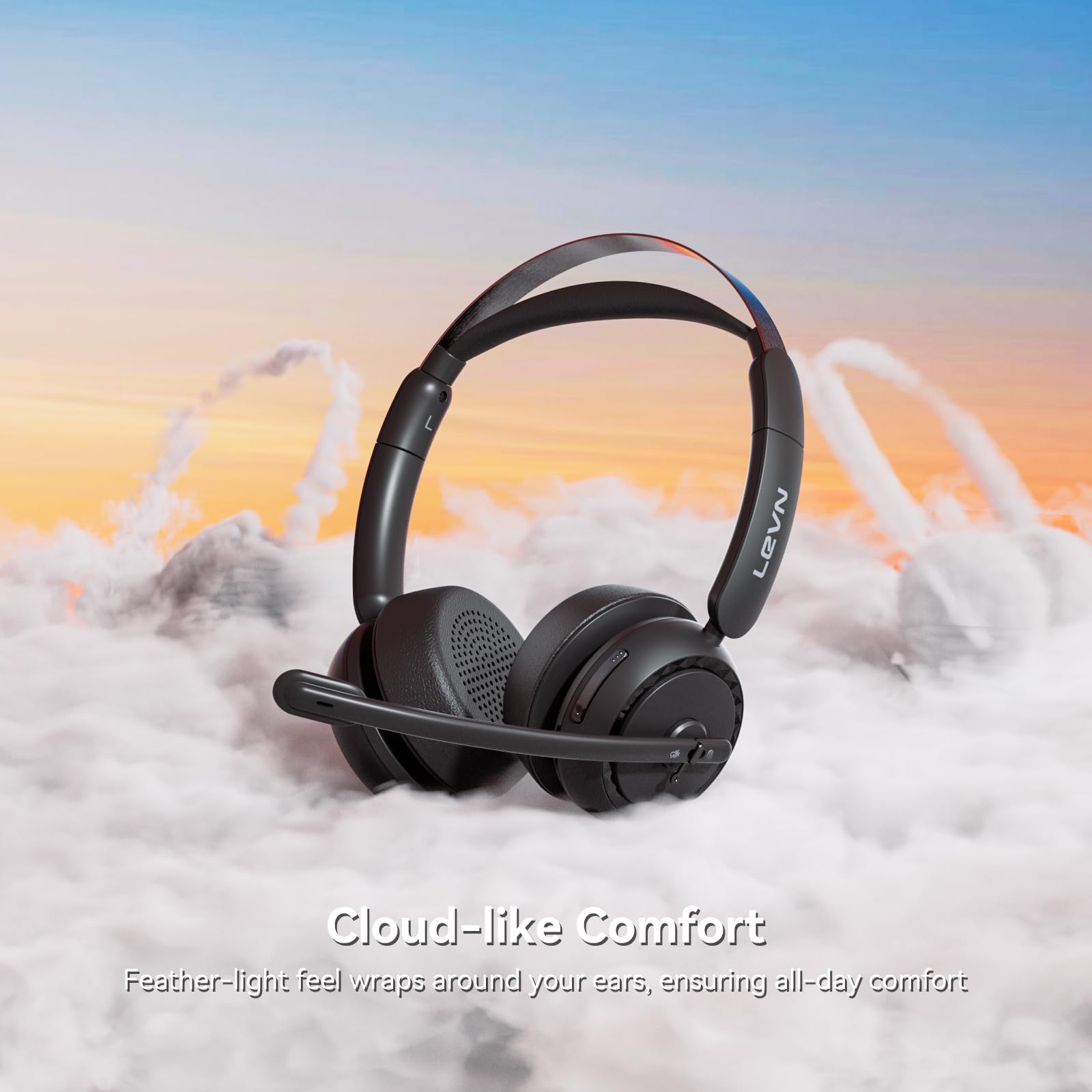 LEVN Open Ear Bluetooth Headphones with Built-in Mic - Wireless Sports Headphones for Running, Cycling & Outdoor Activities