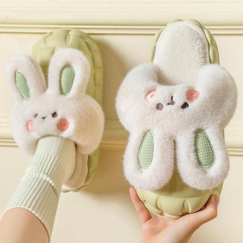 Soft Fluffy Plush Bunny Slippers for Women - Cozy Indoor House Shoes with Non-Slip Sole | Perfect Gift for Christmas, Birthday & Relaxing at Home