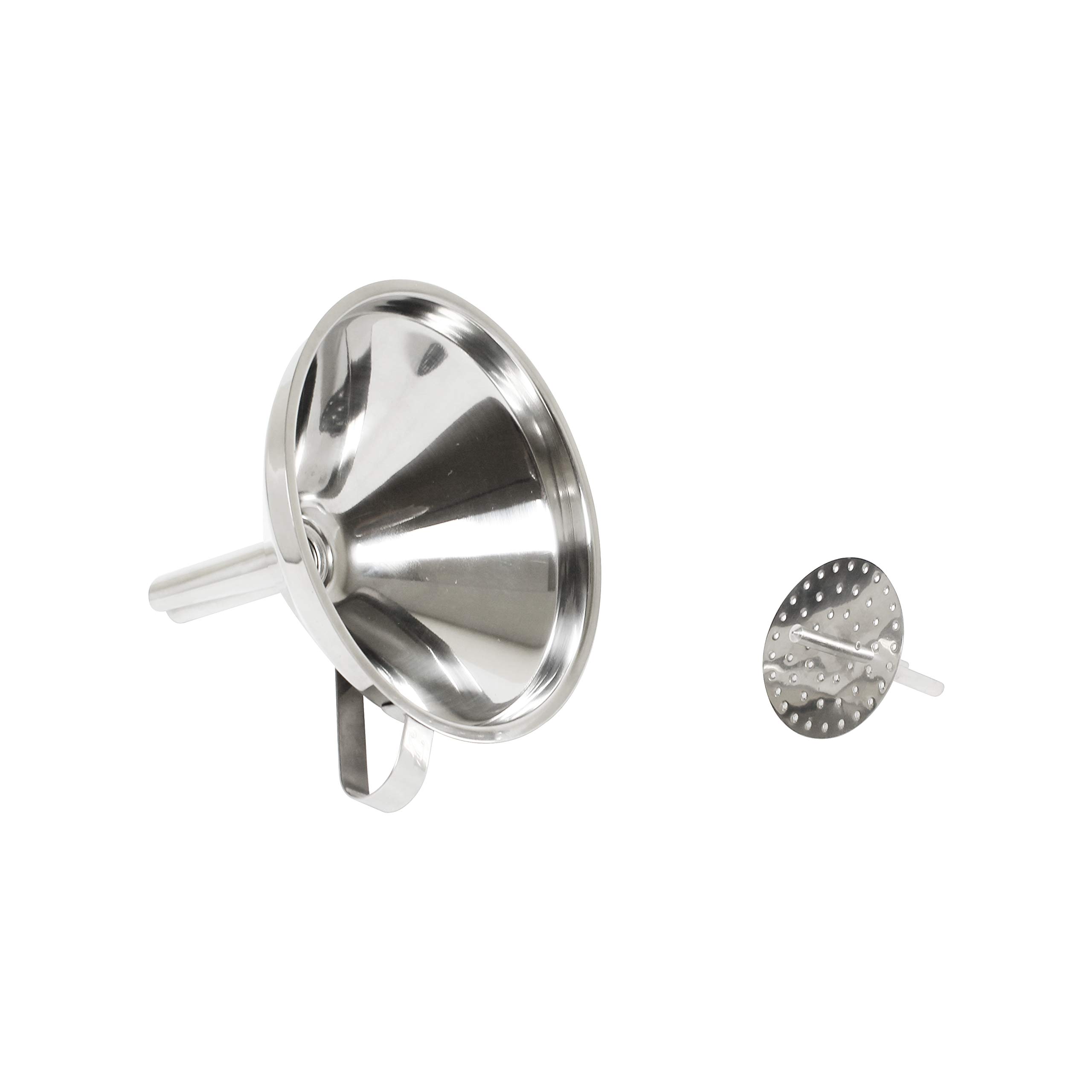 Thunder Group 6-Inch Stainless Steel Funnel with Removable Strainer - Perfect for Kitchen, Brewing, Auto Fluids & DIY Projects
