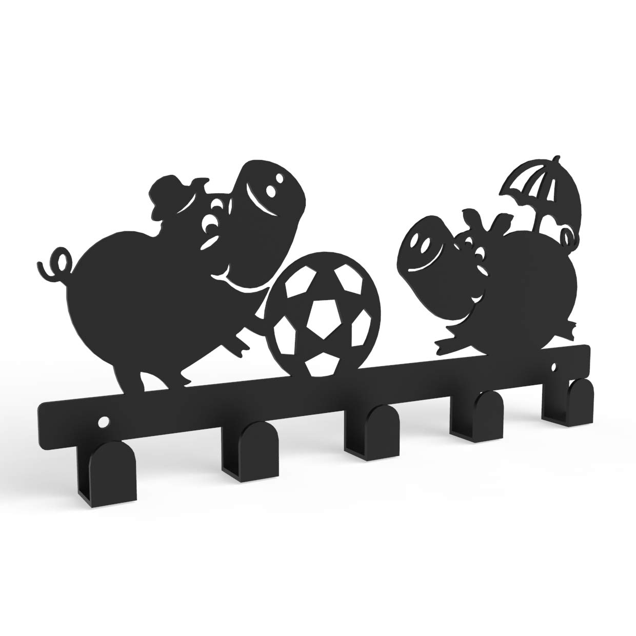 Stylish Piggy-Shaped Wall Key Holder & Coat Rack - Universal Hanger for Keys, Coats & Accessories | Perfect for Entryway, Bedroom & Office Organization | Modern Minimalist Home Decor