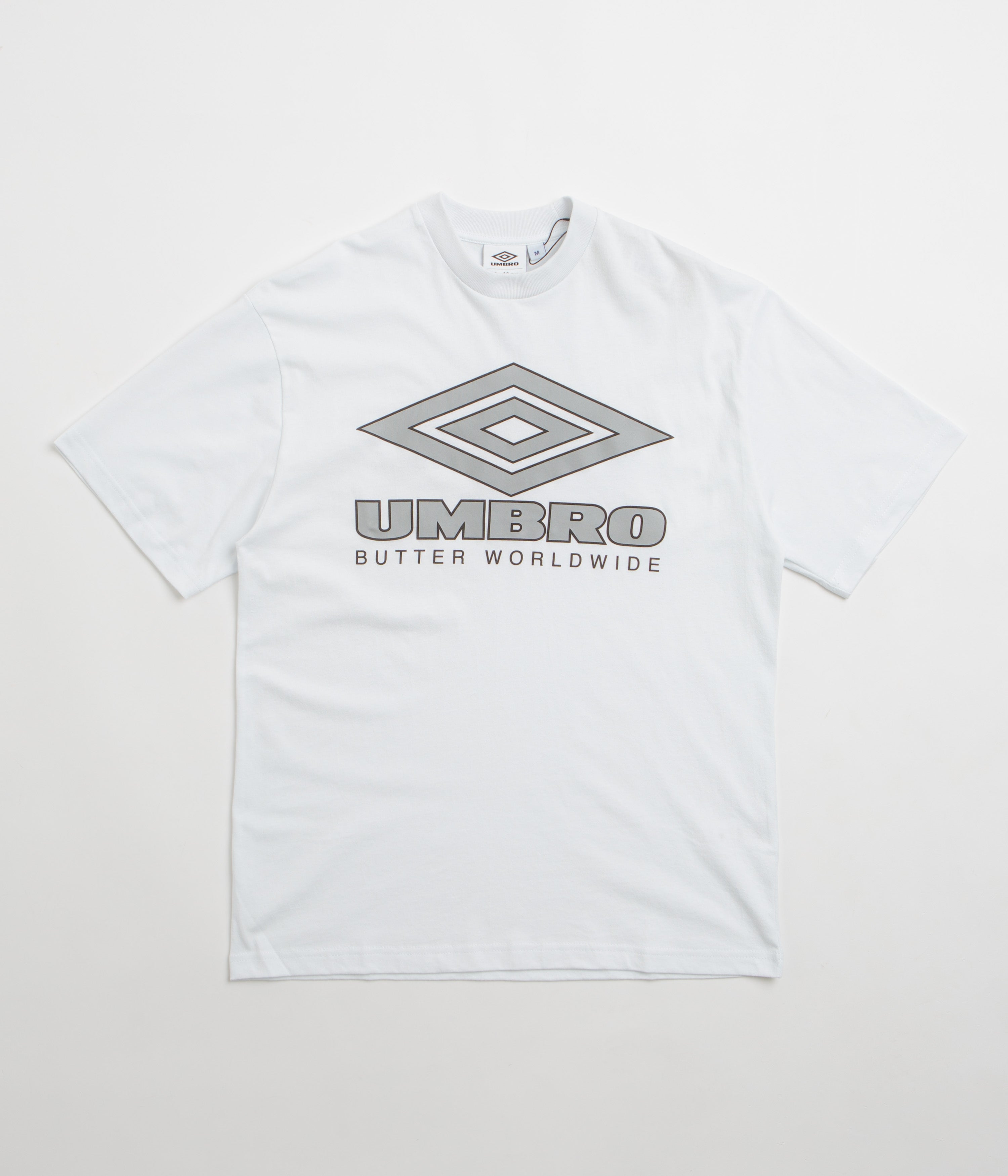 Butter Goods x Umbro Diamond Logo Cotton T-Shirt for Men - Classic White Tee for Casual Wear, Street Style & Everyday Outfits