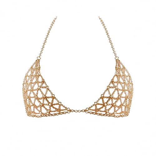 YWCUTE Women's Sexy Body Chain Jewelry - Multi Layer Chest Chain, Fashion Bra Accessory, Perfect Gift for Her - Great for Parties, Date Nights & Boudoir Photography