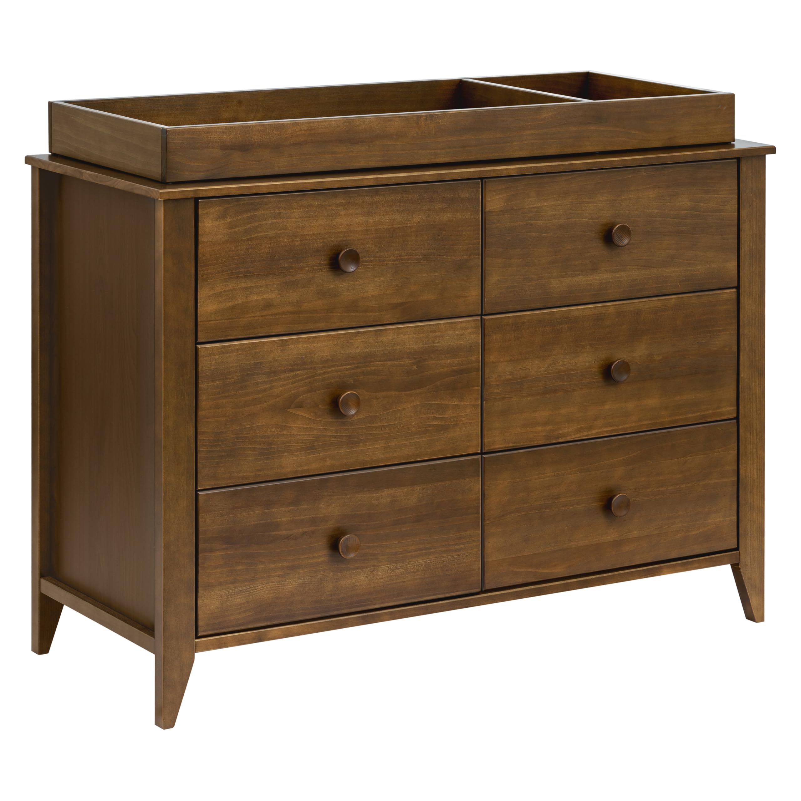 Babyletto Sprout 6-Drawer Double Dresser in Natural Walnut - Greenguard Gold Certified Eco-Friendly Nursery Furniture for Baby & Kids Room Organization