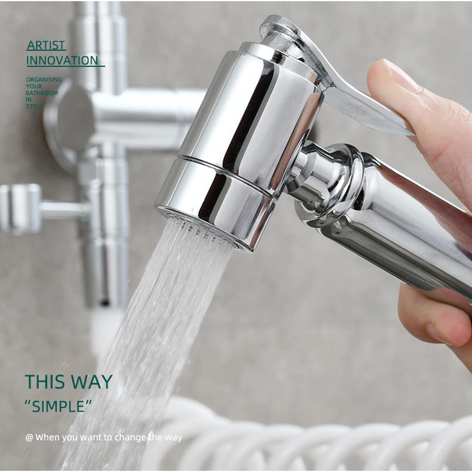 Commercial Brass Kitchen Sink Faucet - Single Handle Wall Mount Pot Filler with 2 Functions, Cold Water, Folding Stretchable Double Joint Swing Arms (Chrome) - Perfect for Restaurant, Food Truck & High-Traffic Kitchen Use