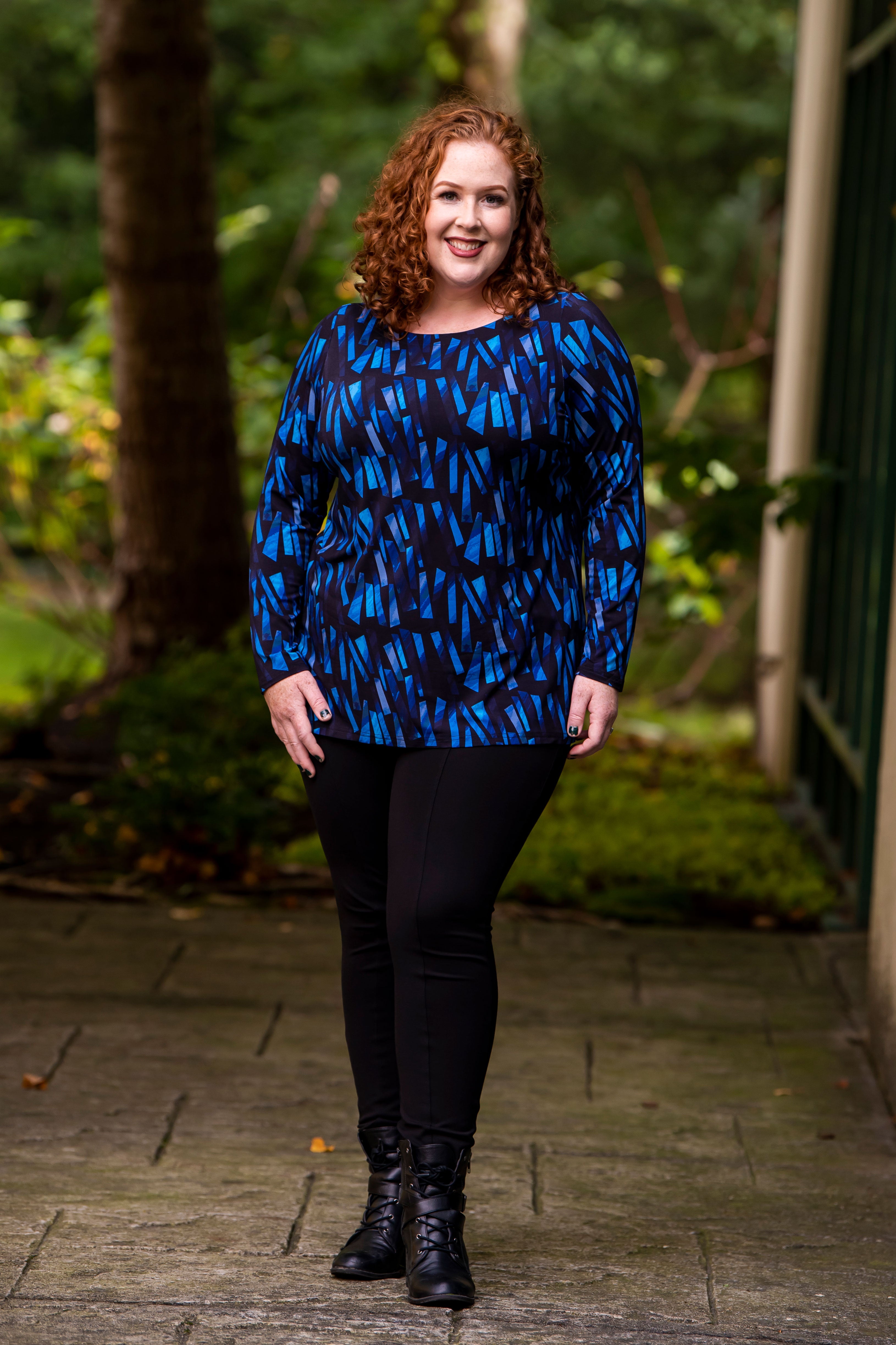 Cheerful Bamboo Print Top - Eco-Friendly Women's Blouse for Casual Wear & Summer Outfits