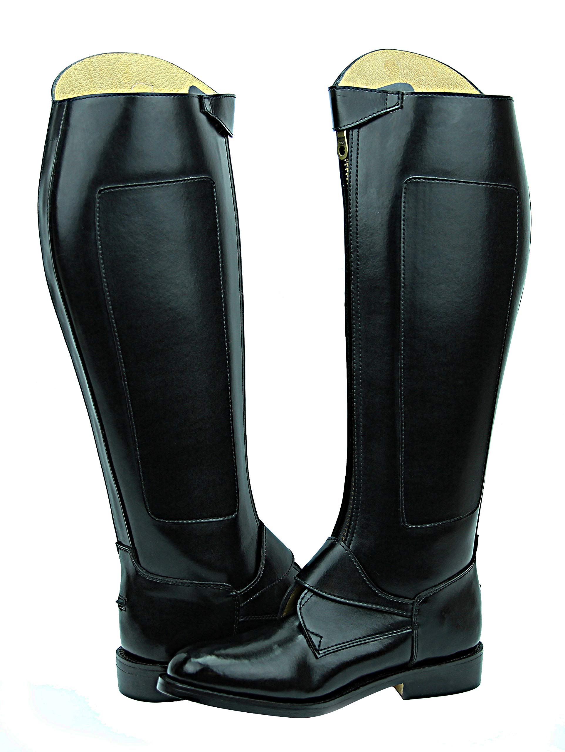 Men's Invader-2 Polo Riding Boots - Knee High Leather Equestrian Boots for Men - Black - Perfect for Horseback Riding, Polo Matches & Equestrian Events