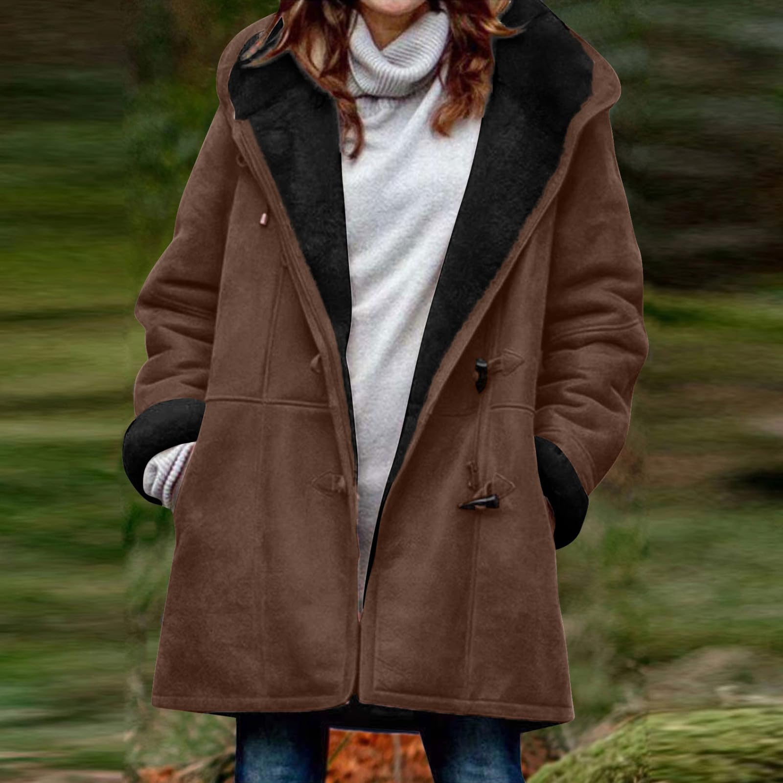 Women's Camo Hoodie - Maple Leaf Print Oversized Fleece Pullover with Pockets | Amazon Warehouse Clearance Sale | Casual Fall Fashion for Outdoor Activities, Camping & Streetwear