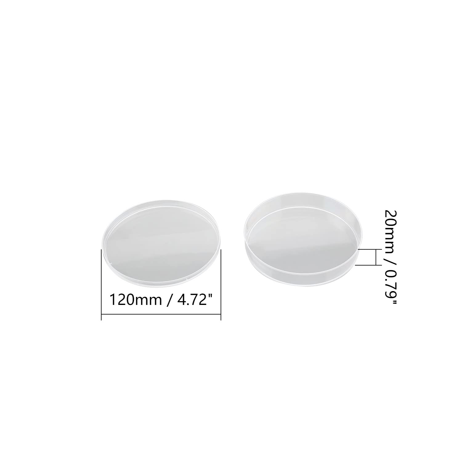Othmro 10Pcs Plastic Petri Dishes with Lid, 4.72x0.79inch Lab Petri Dishes for Cell Culture, Science Experiments, Biological Research & School Projects - Perfect for Microbiology Studies, Classroom Labs & STEM Activities