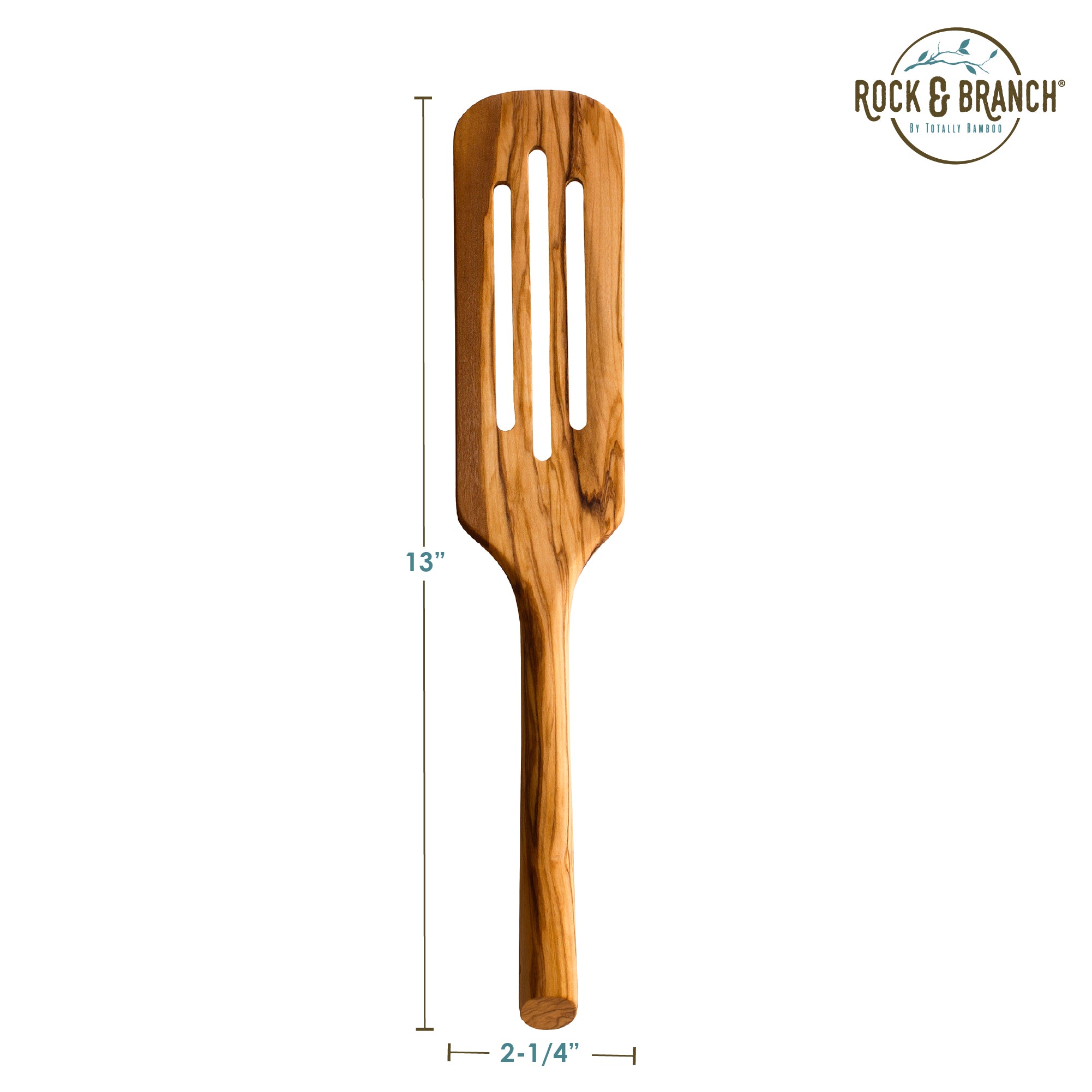 Premium Olive Wood Slotted Spurtle for Cooking & Baking - Natural Wooden Stirring Spoon for Sauces, Soups & Pancakes - Perfect for Kitchen, Camping & Gift Giving